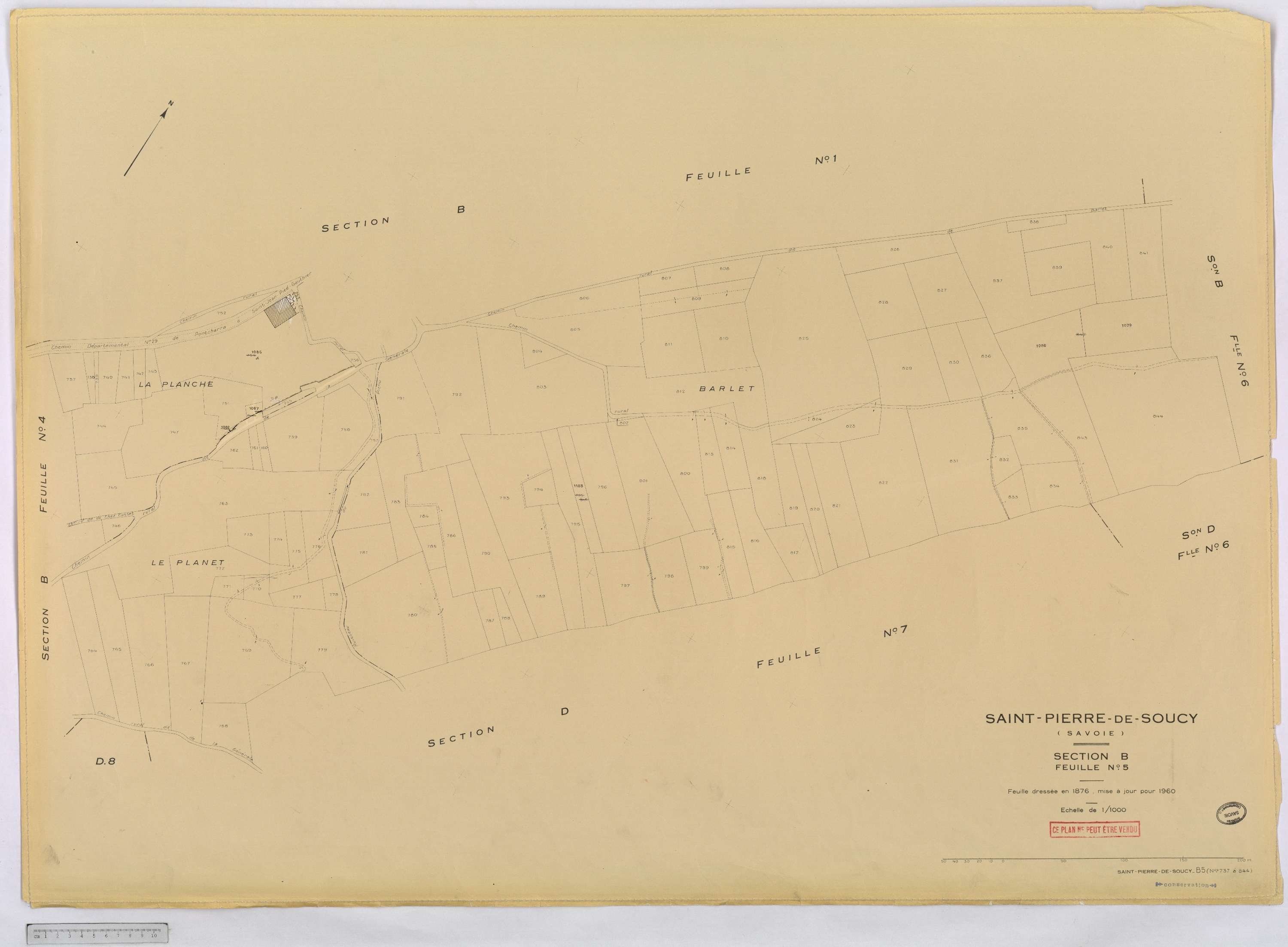Saint-Pierre-de-Soucy - Cadastre rénové, version définitive (1960).