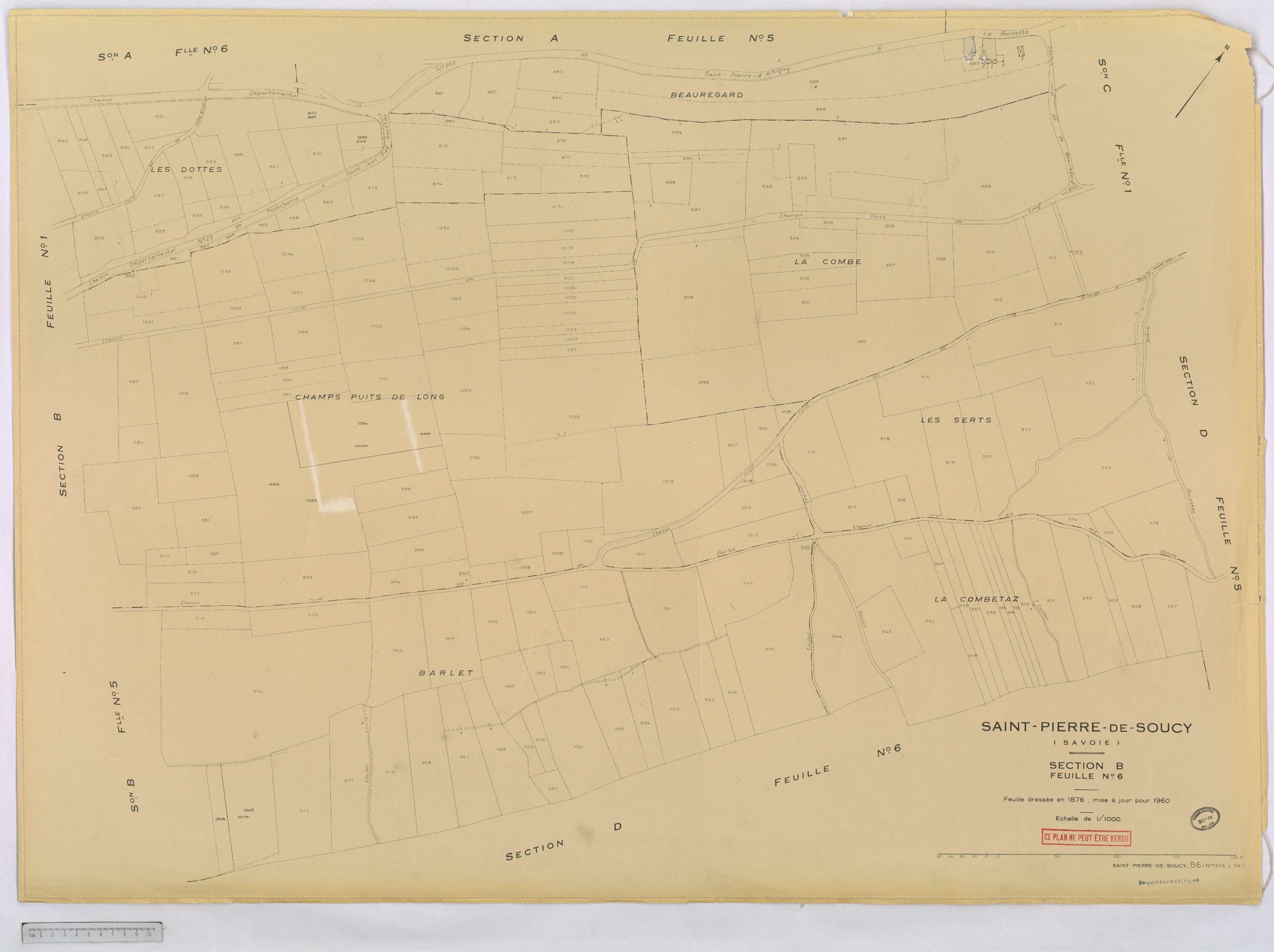 Saint-Pierre-de-Soucy - Cadastre rénové, version définitive (1960).