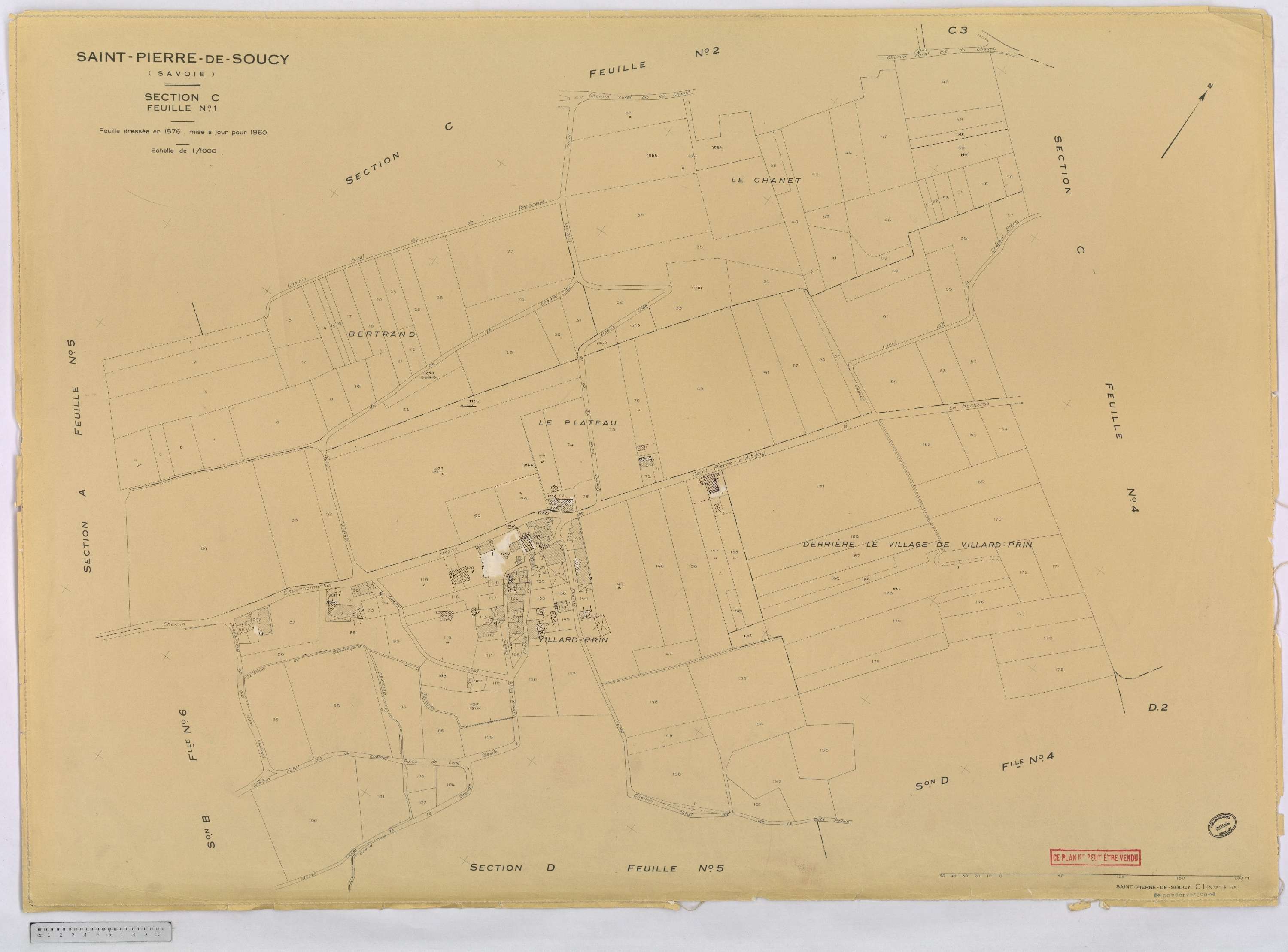 Saint-Pierre-de-Soucy - Cadastre rénové, version définitive (1960).