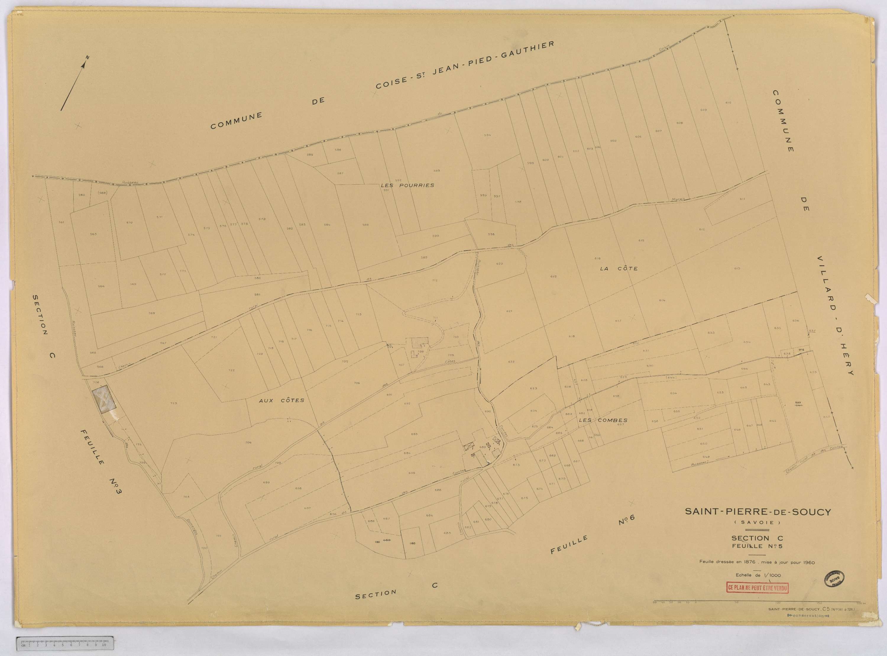Saint-Pierre-de-Soucy - Cadastre rénové, version définitive (1960).