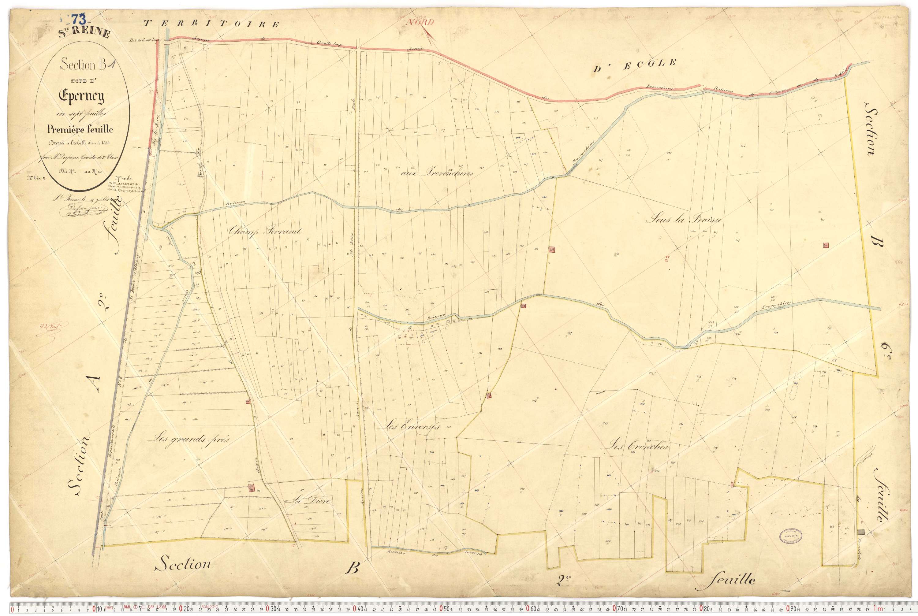 Sainte-Reine - Plans cadastraux du premier cadastre français.