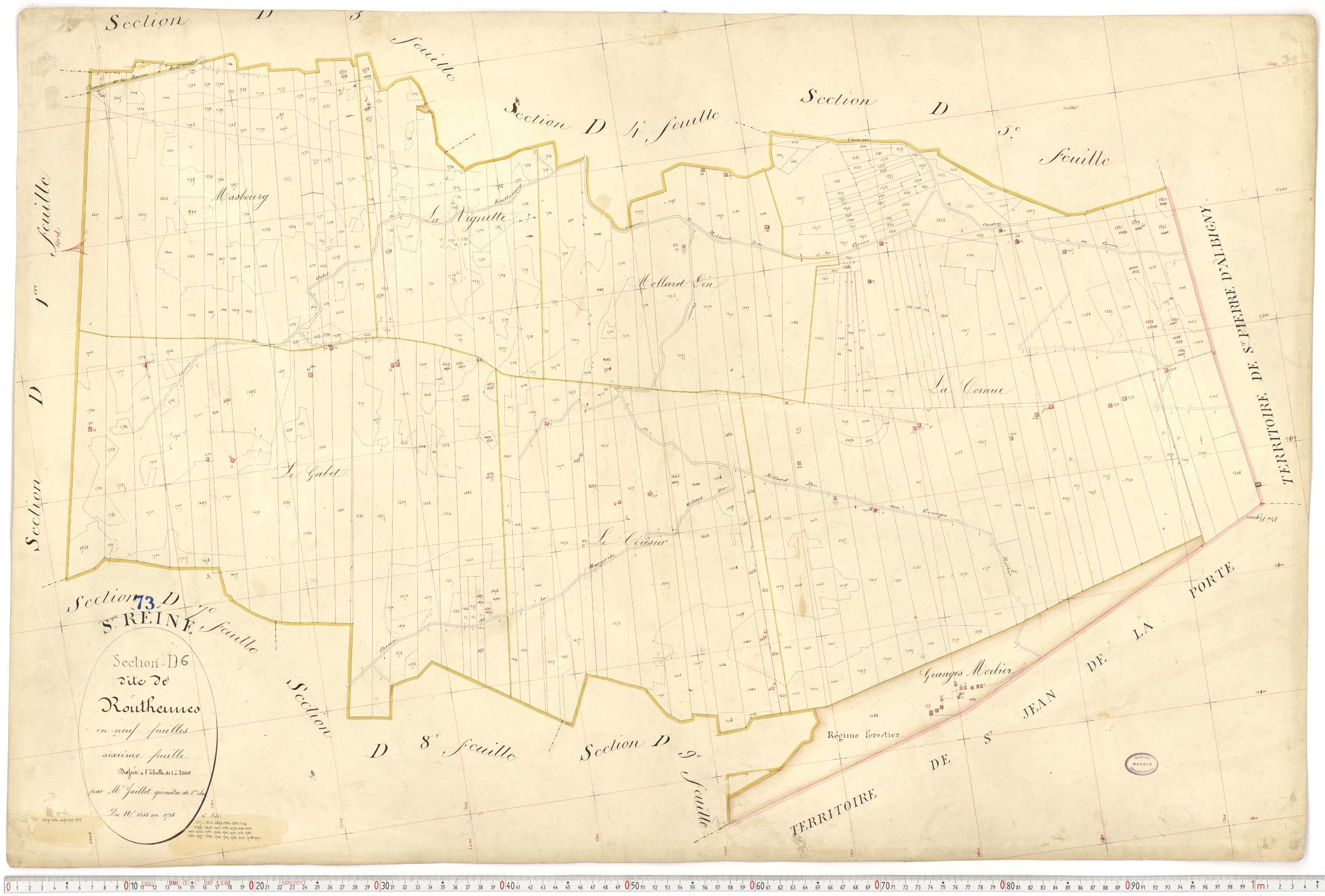 Sainte-Reine - Plans cadastraux du premier cadastre français.