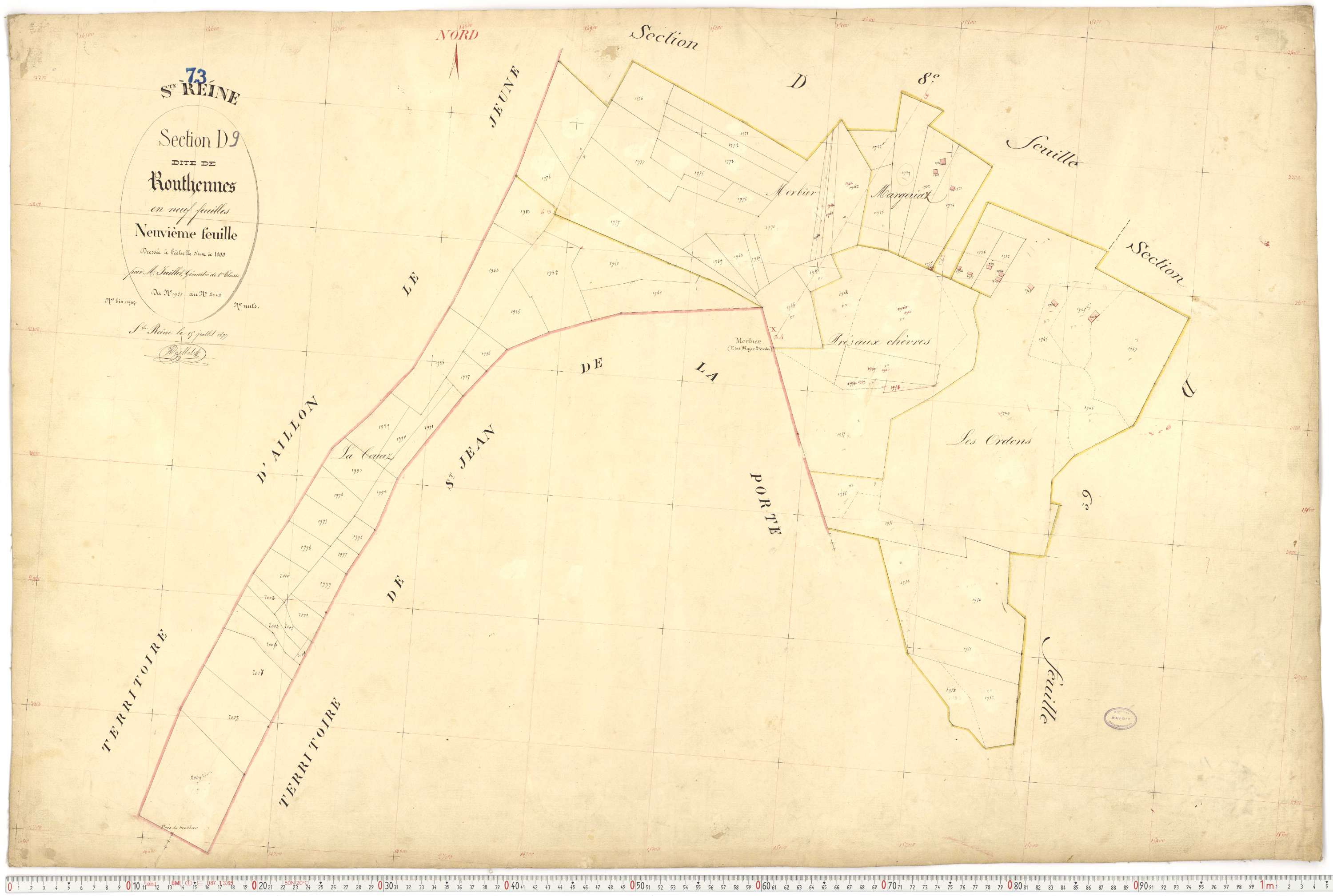 Sainte-Reine - Plans cadastraux du premier cadastre français.