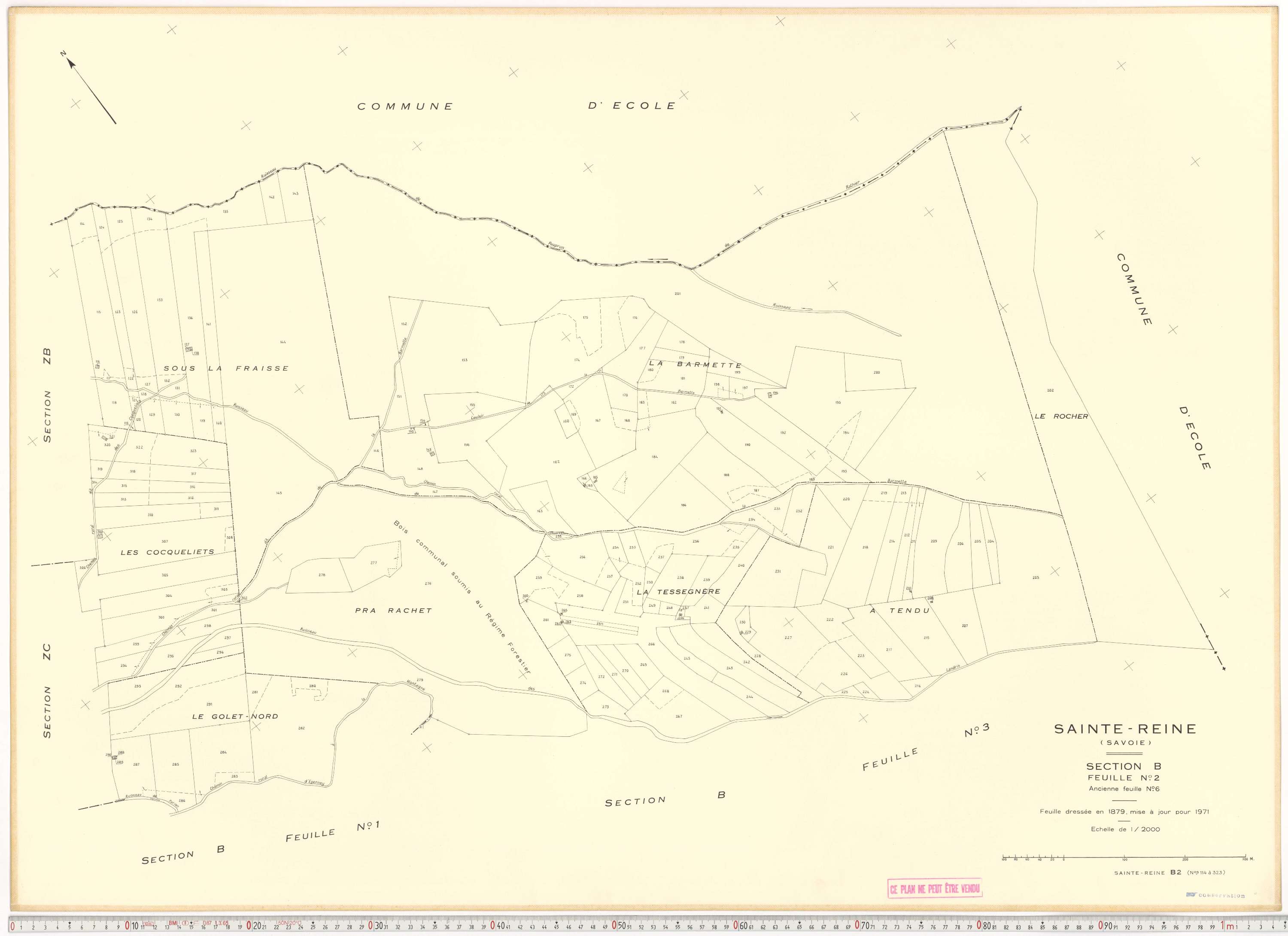 Sainte-Reine - Plans cadastraux du cadastre rénové et remembré (partiel).