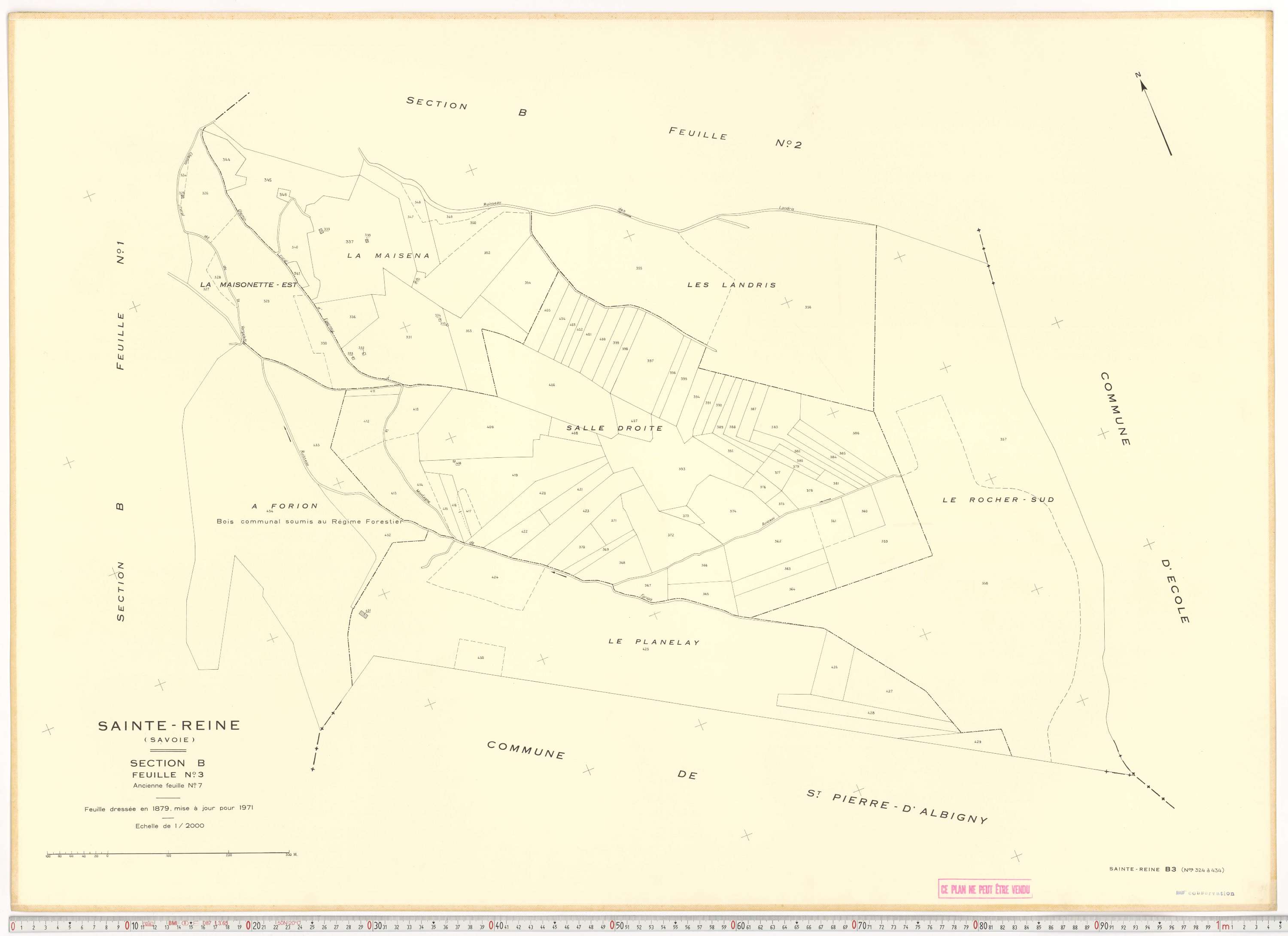 Sainte-Reine - Plans cadastraux du cadastre rénové et remembré (partiel).