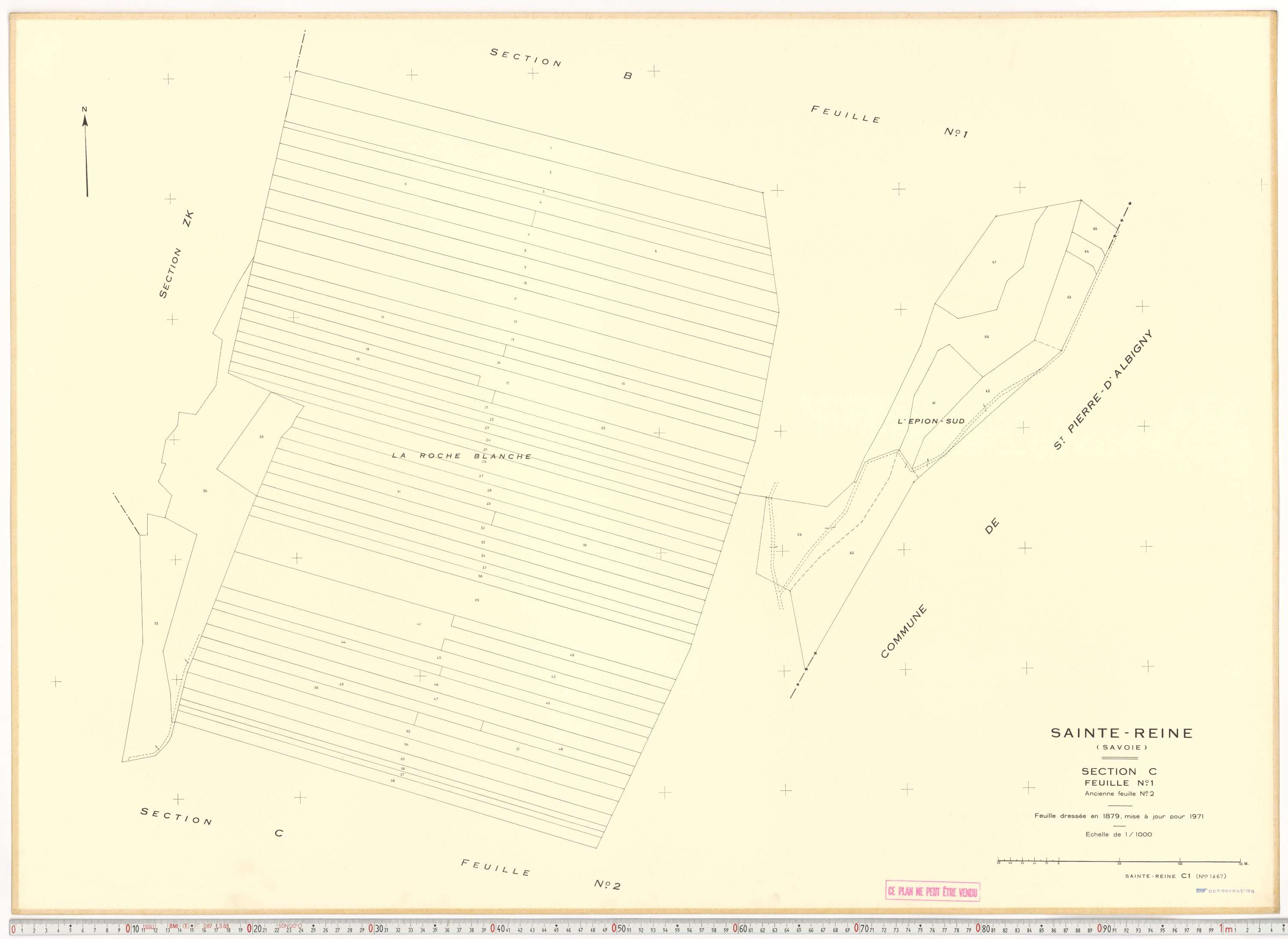 Sainte-Reine - Plans cadastraux du cadastre rénové et remembré (partiel).