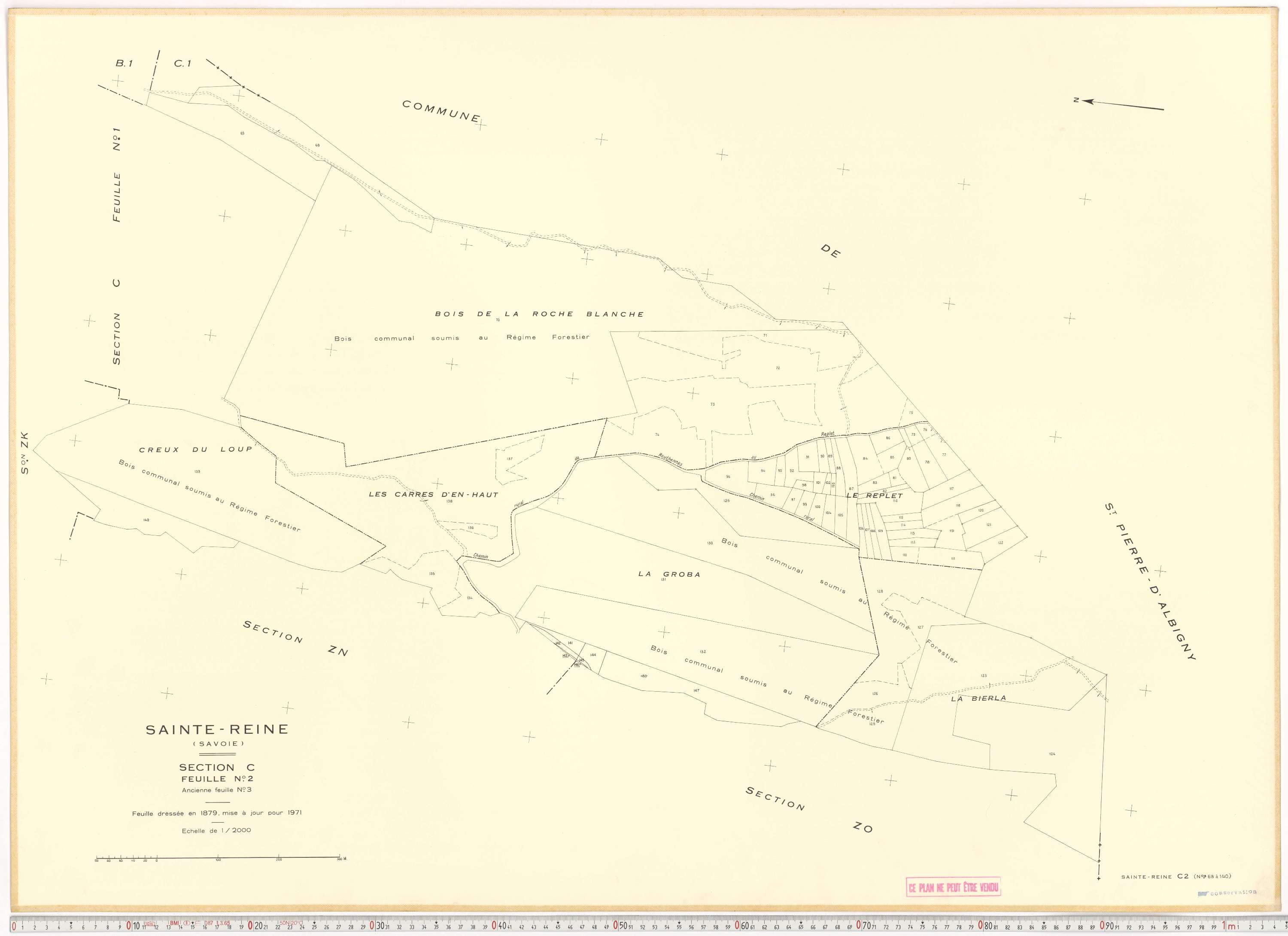Sainte-Reine - Plans cadastraux du cadastre rénové et remembré (partiel).