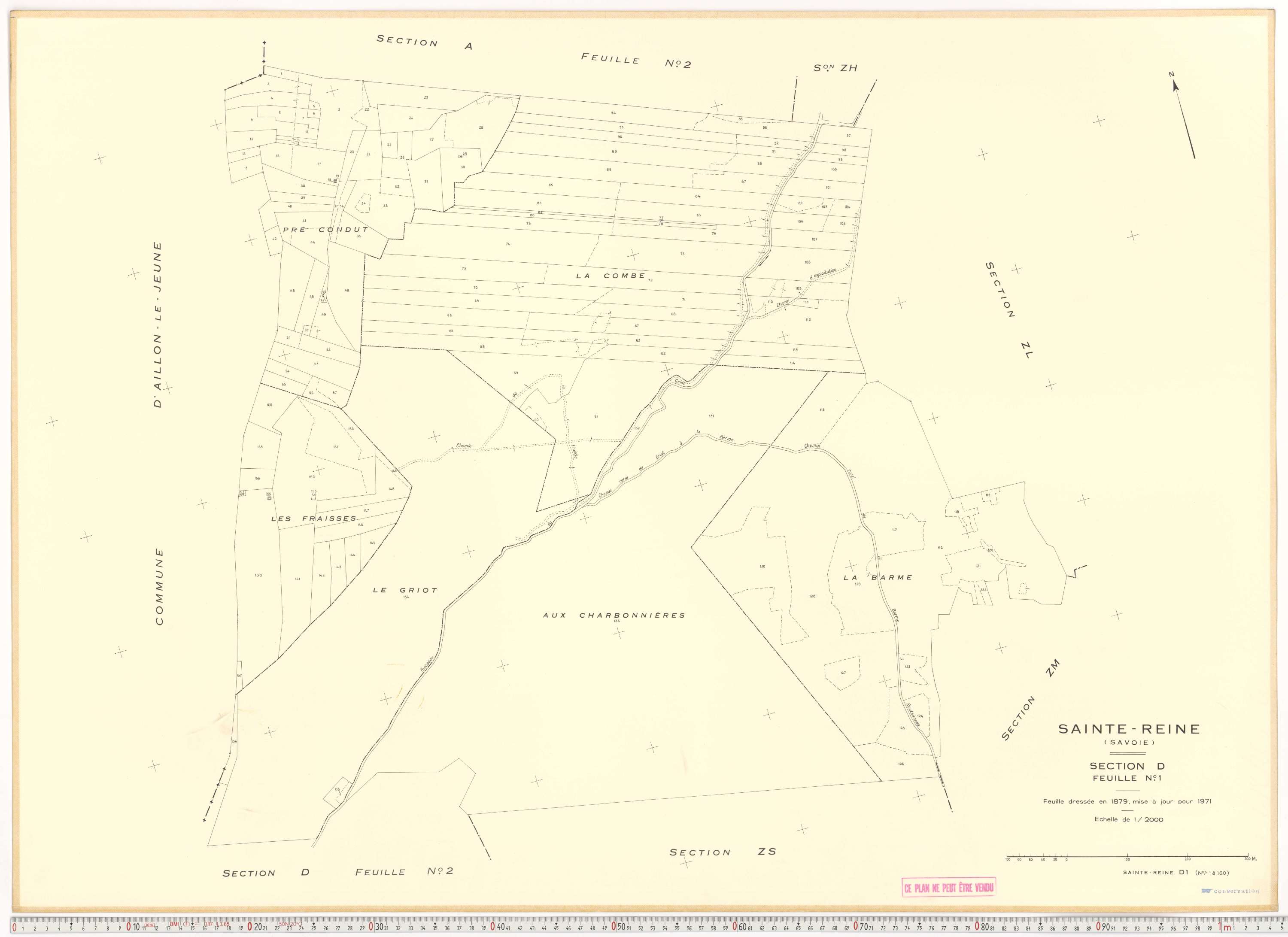 Sainte-Reine - Plans cadastraux du cadastre rénové et remembré (partiel).