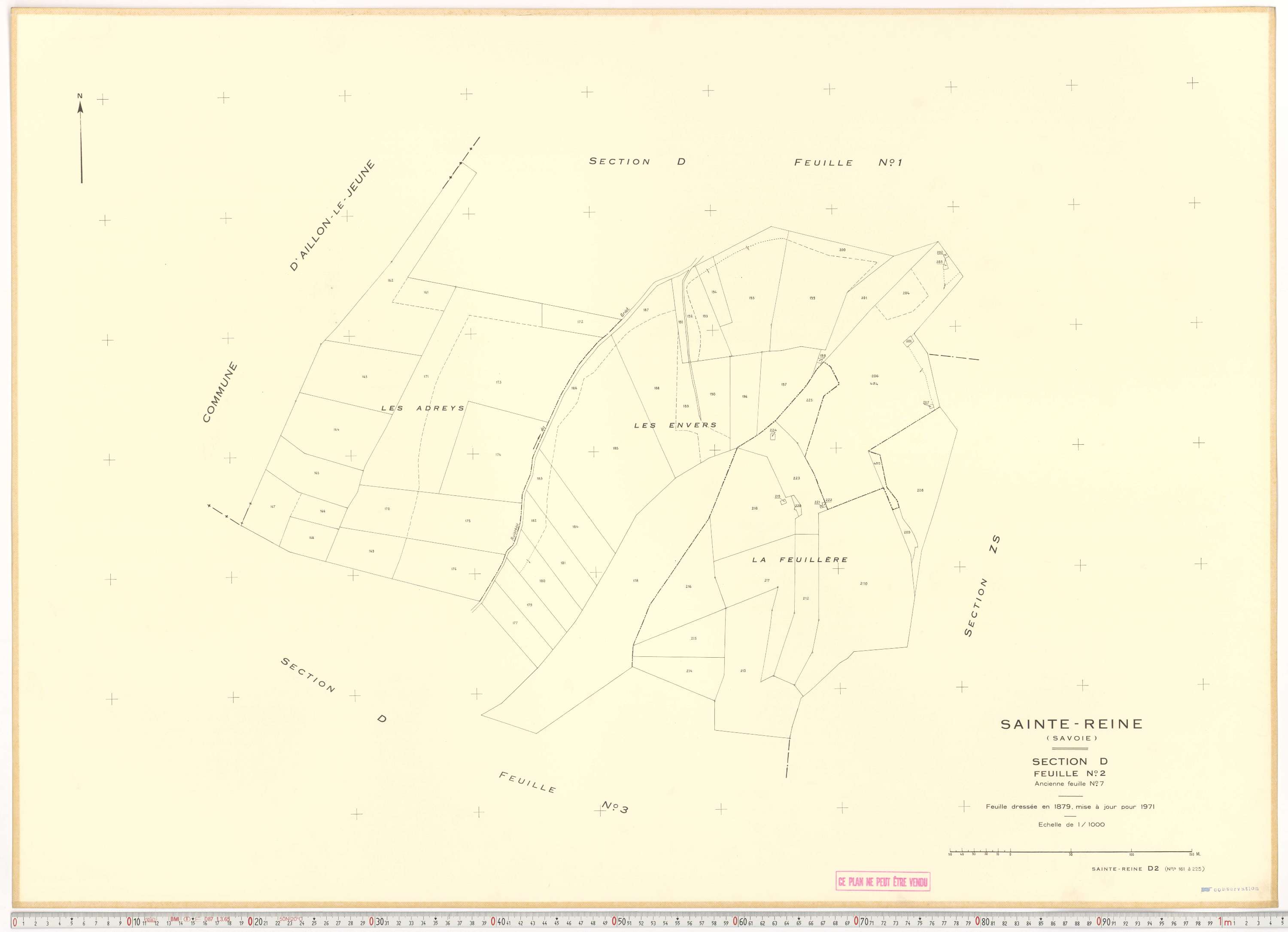 Sainte-Reine - Plans cadastraux du cadastre rénové et remembré (partiel).