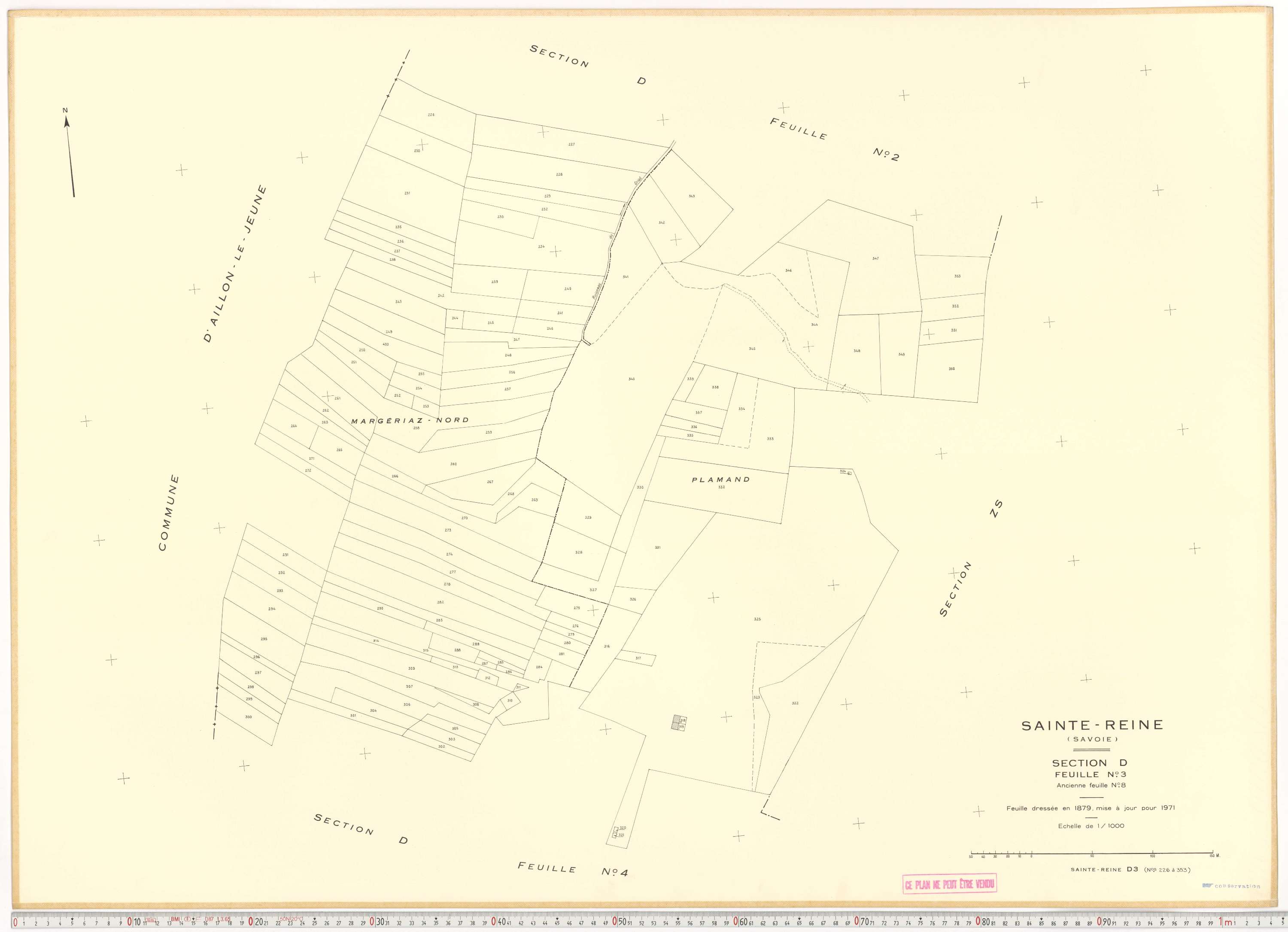 Sainte-Reine - Plans cadastraux du cadastre rénové et remembré (partiel).