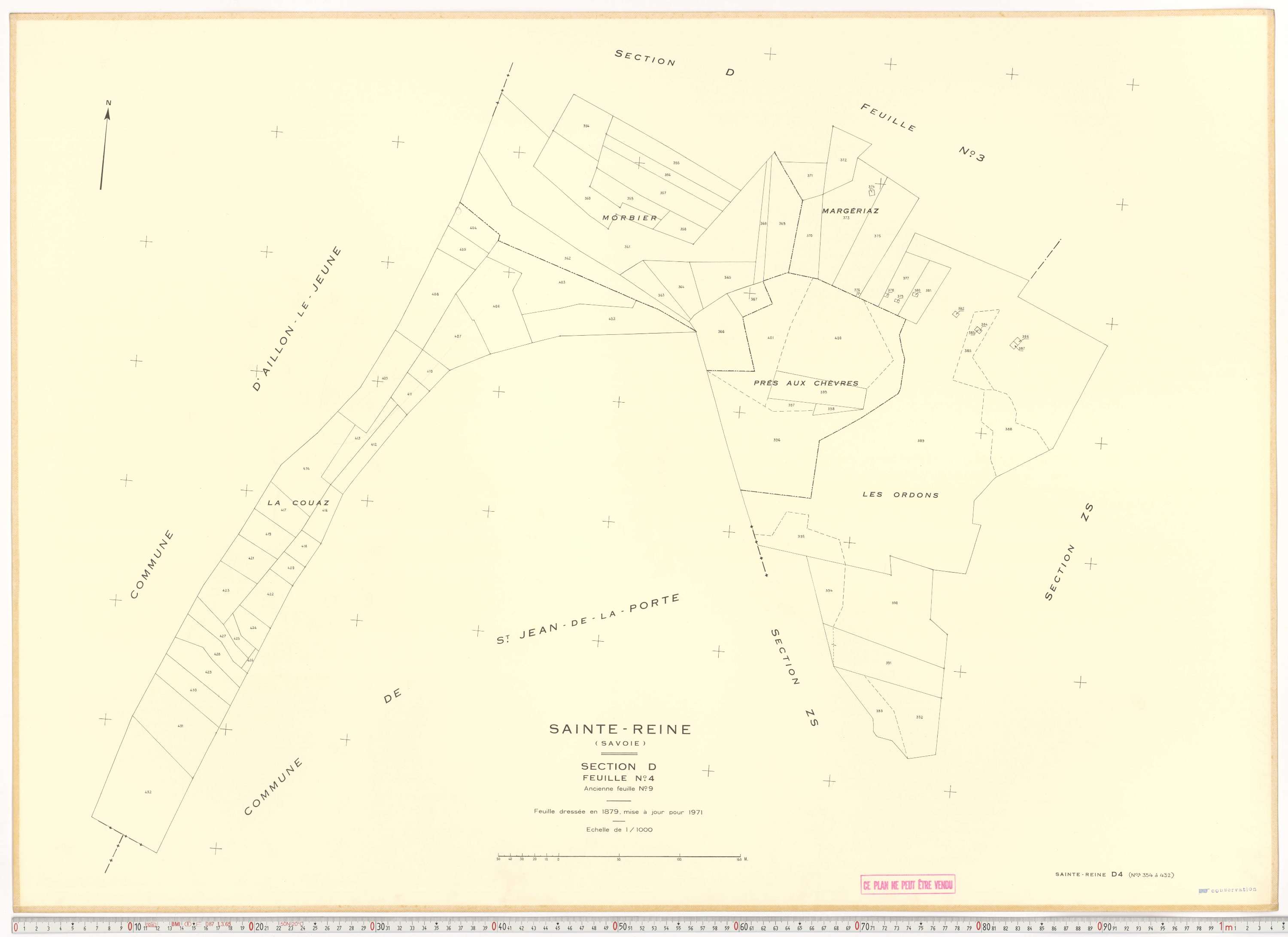 Sainte-Reine - Plans cadastraux du cadastre rénové et remembré (partiel).