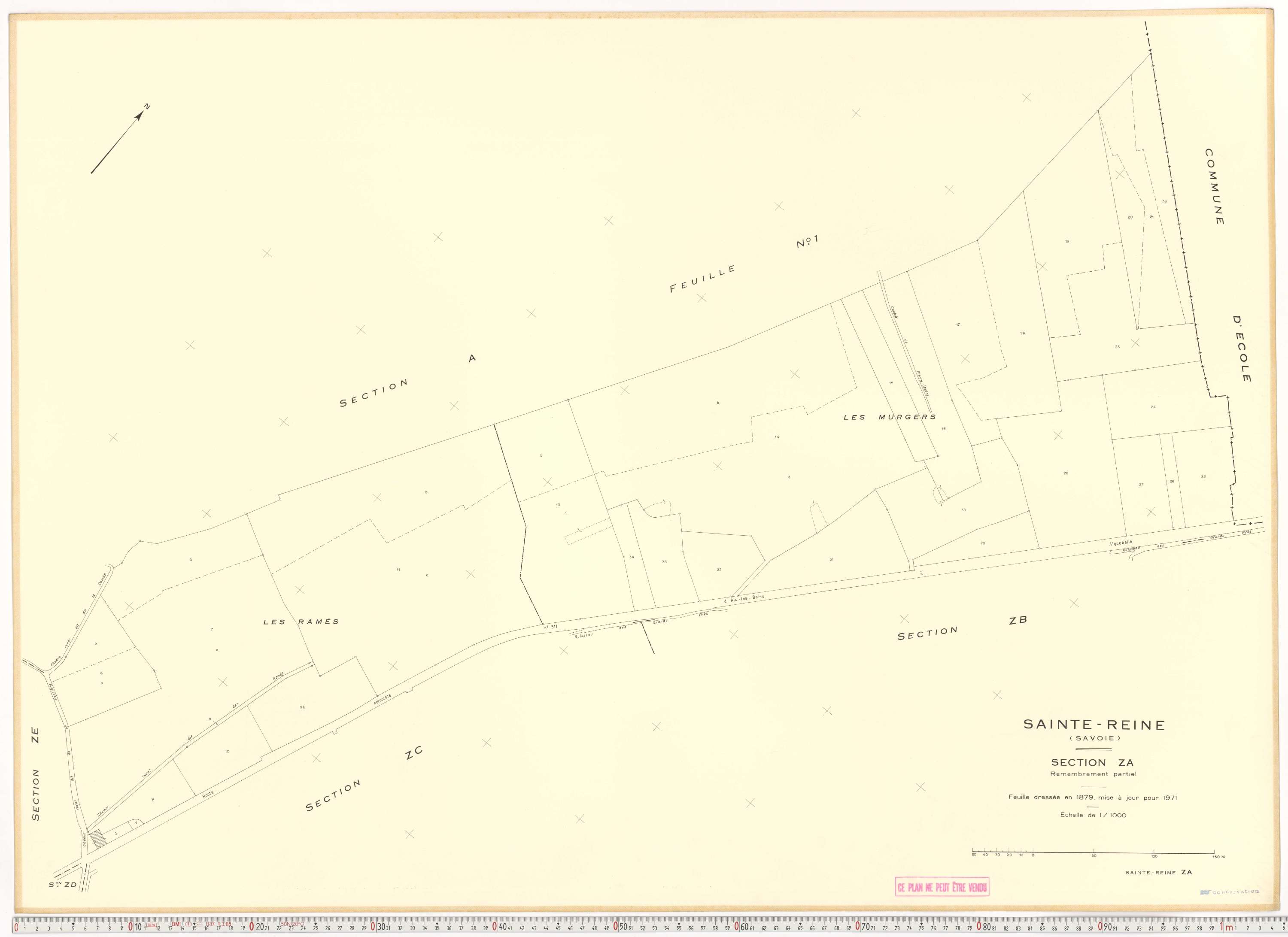 Sainte-Reine - Plans cadastraux du cadastre rénové et remembré (partiel).