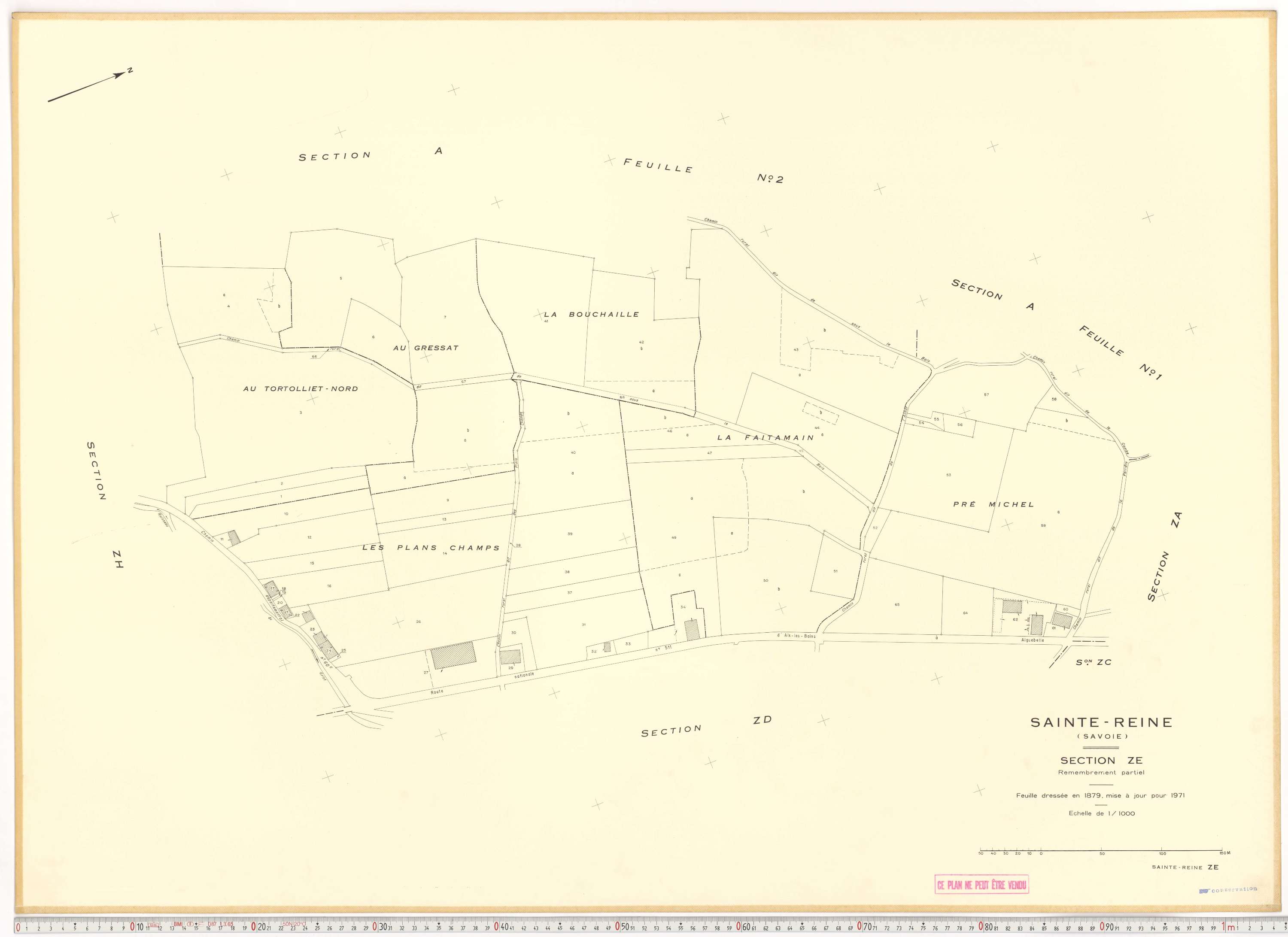Sainte-Reine - Plans cadastraux du cadastre rénové et remembré (partiel).