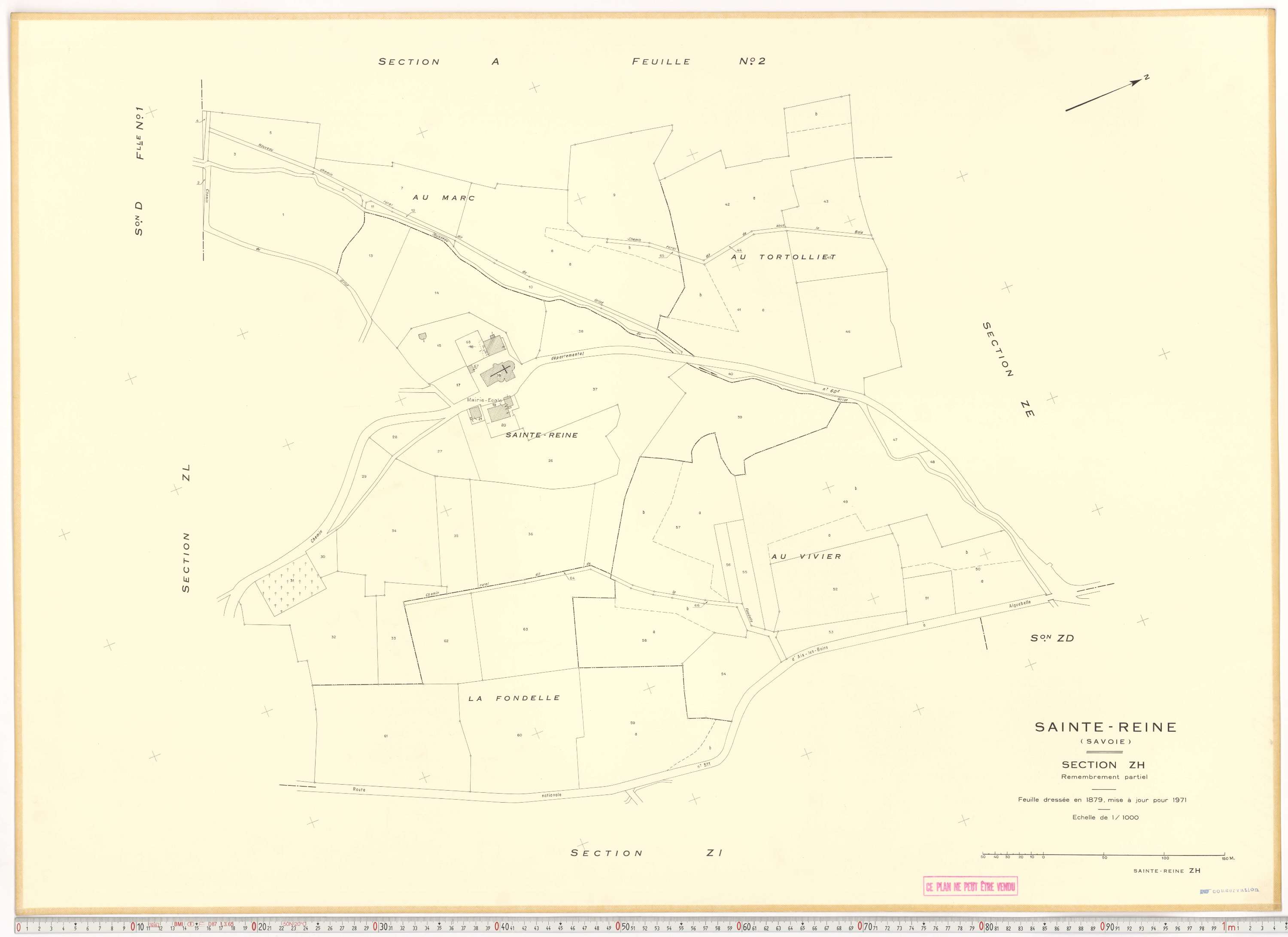 Sainte-Reine - Plans cadastraux du cadastre rénové et remembré (partiel).