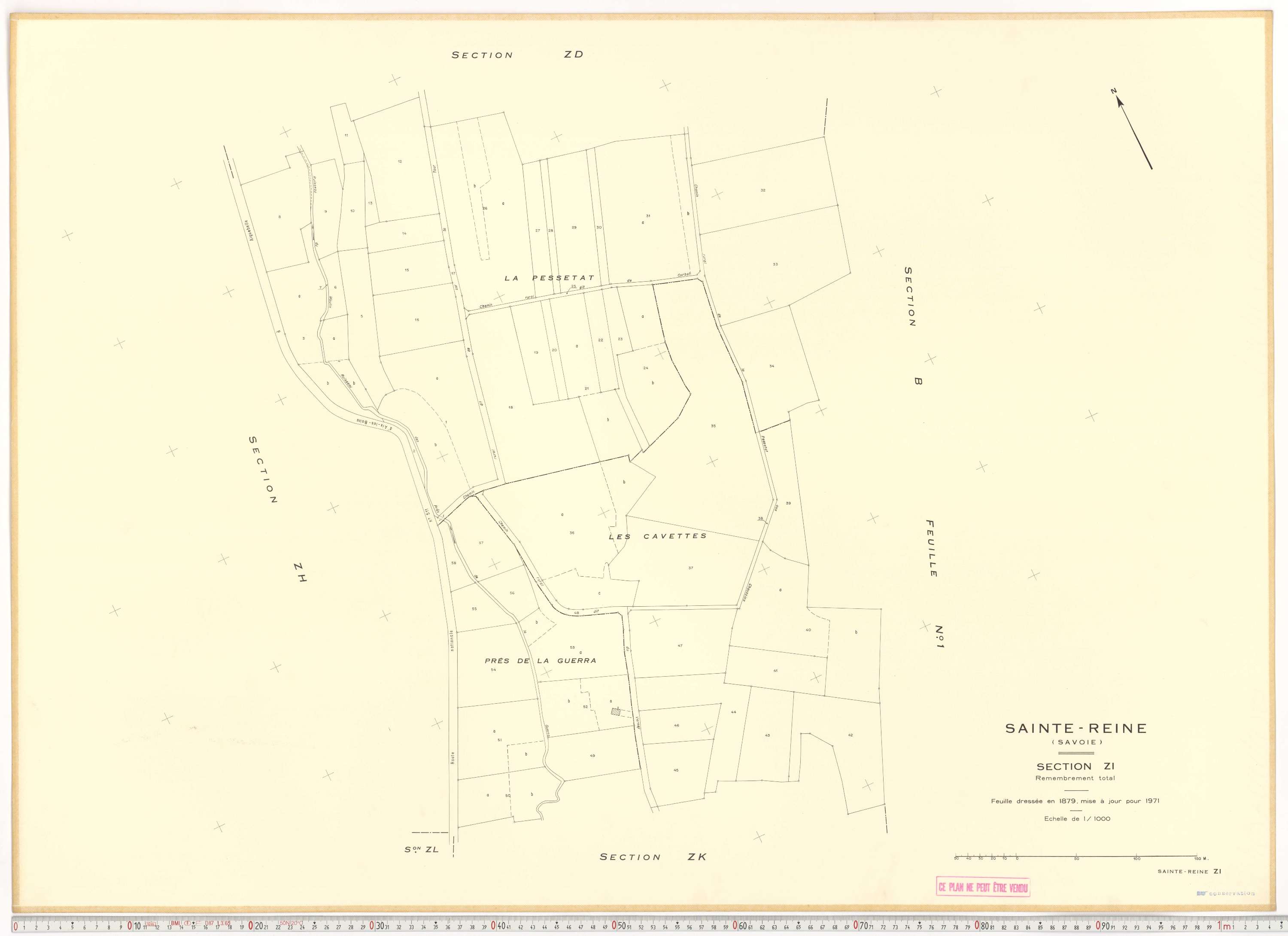 Sainte-Reine - Plans cadastraux du cadastre rénové et remembré (partiel).