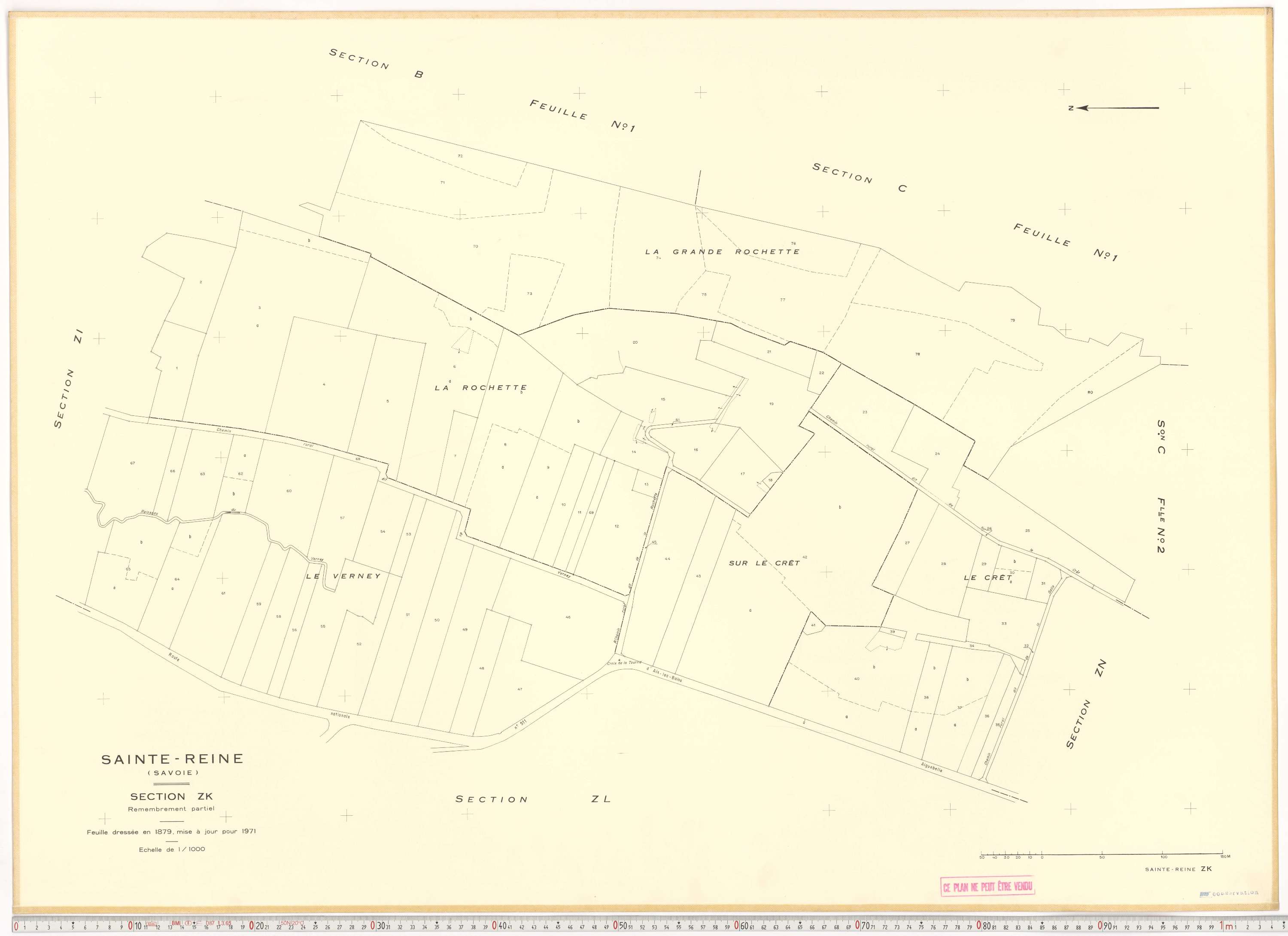 Sainte-Reine - Plans cadastraux du cadastre rénové et remembré (partiel).