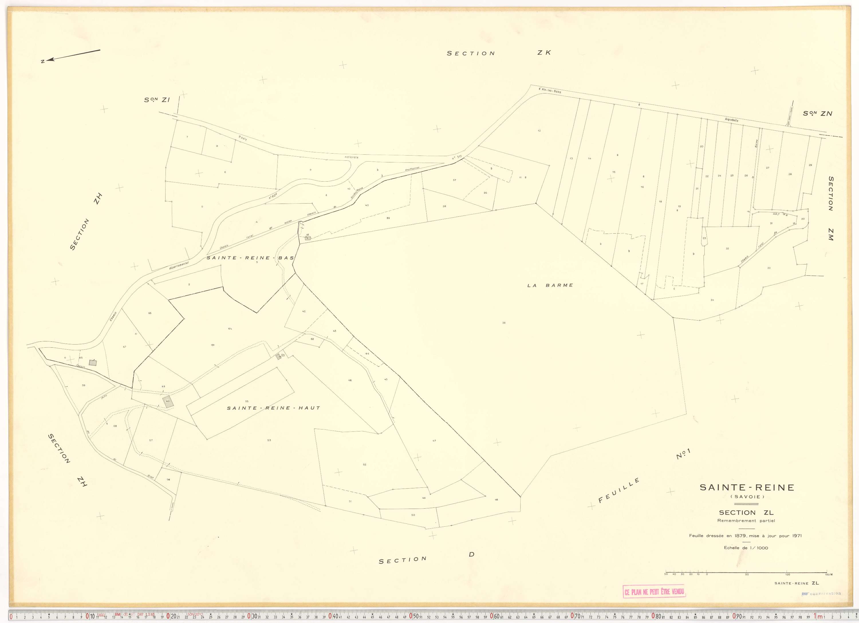 Sainte-Reine - Plans cadastraux du cadastre rénové et remembré (partiel).