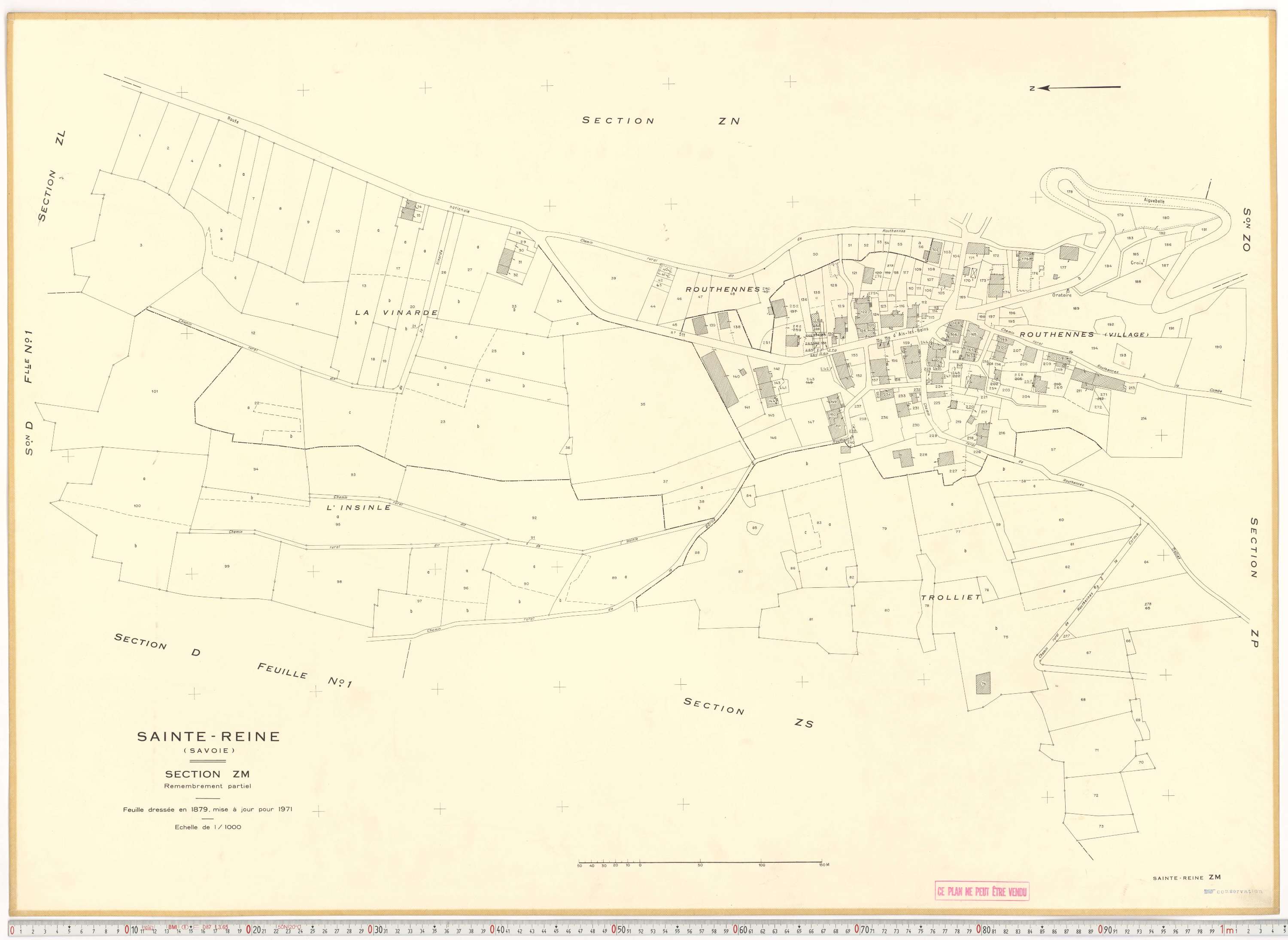Sainte-Reine - Plans cadastraux du cadastre rénové et remembré (partiel).
