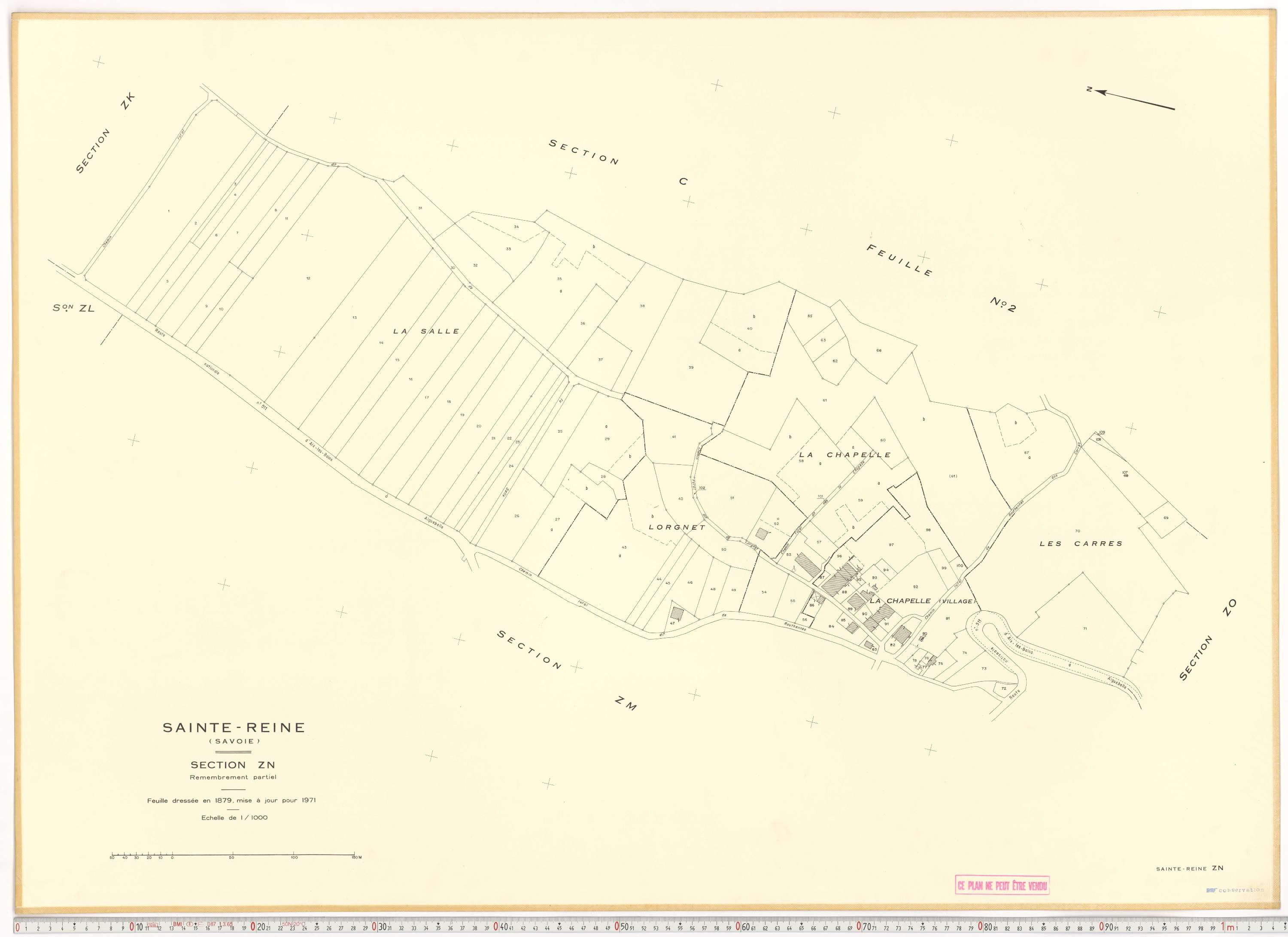 Sainte-Reine - Plans cadastraux du cadastre rénové et remembré (partiel).