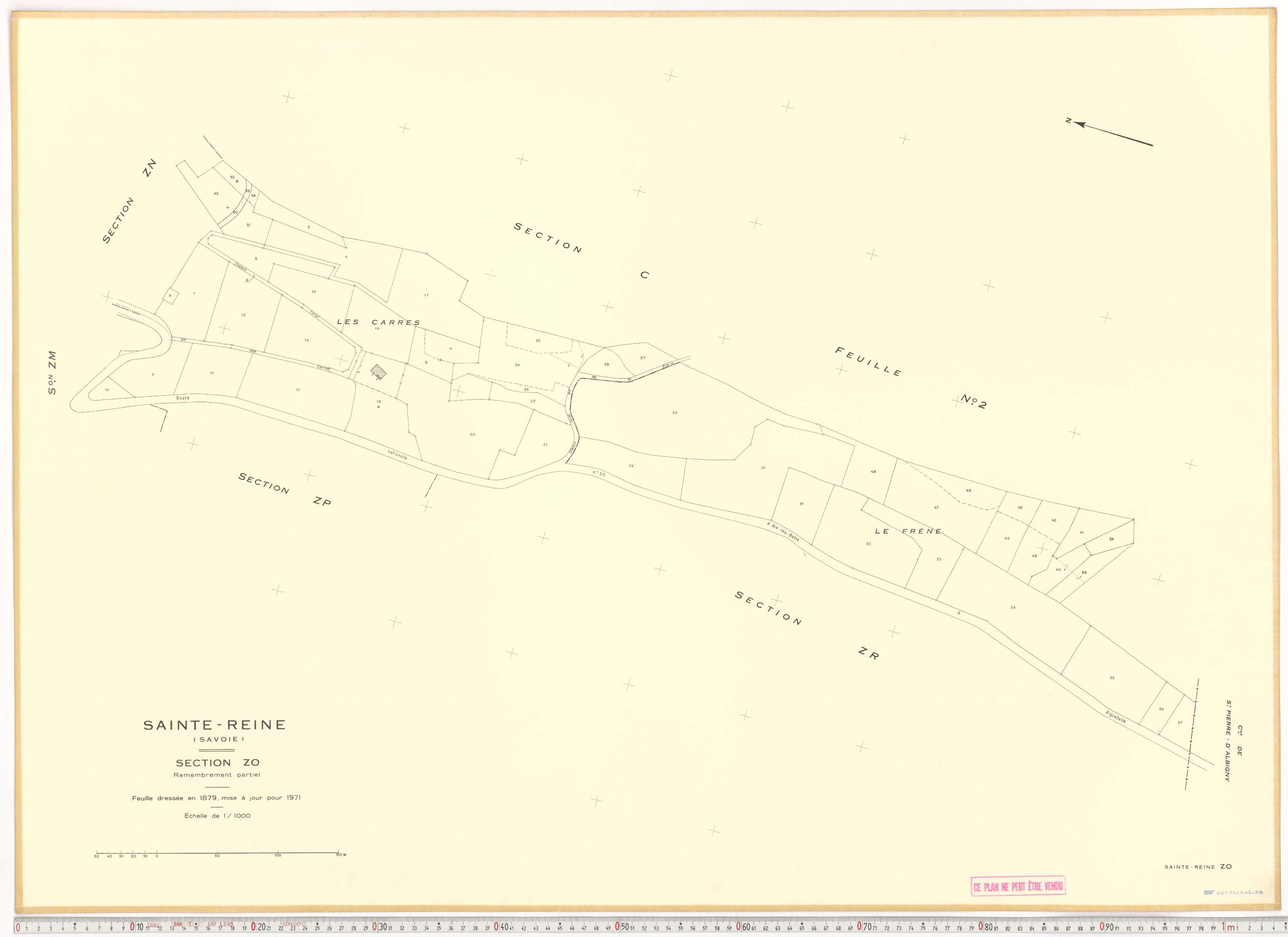 Sainte-Reine - Plans cadastraux du cadastre rénové et remembré (partiel).