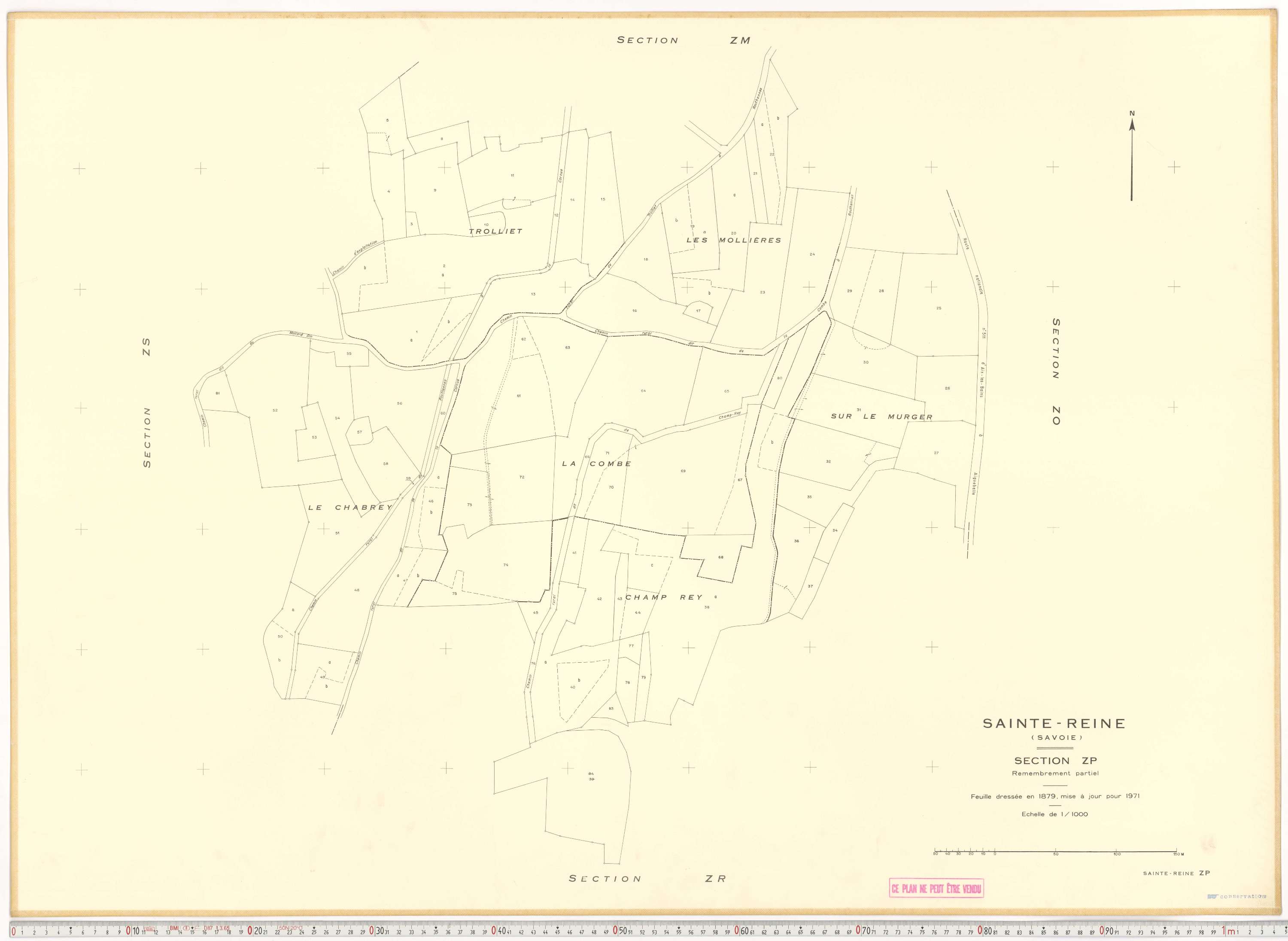 Sainte-Reine - Plans cadastraux du cadastre rénové et remembré (partiel).