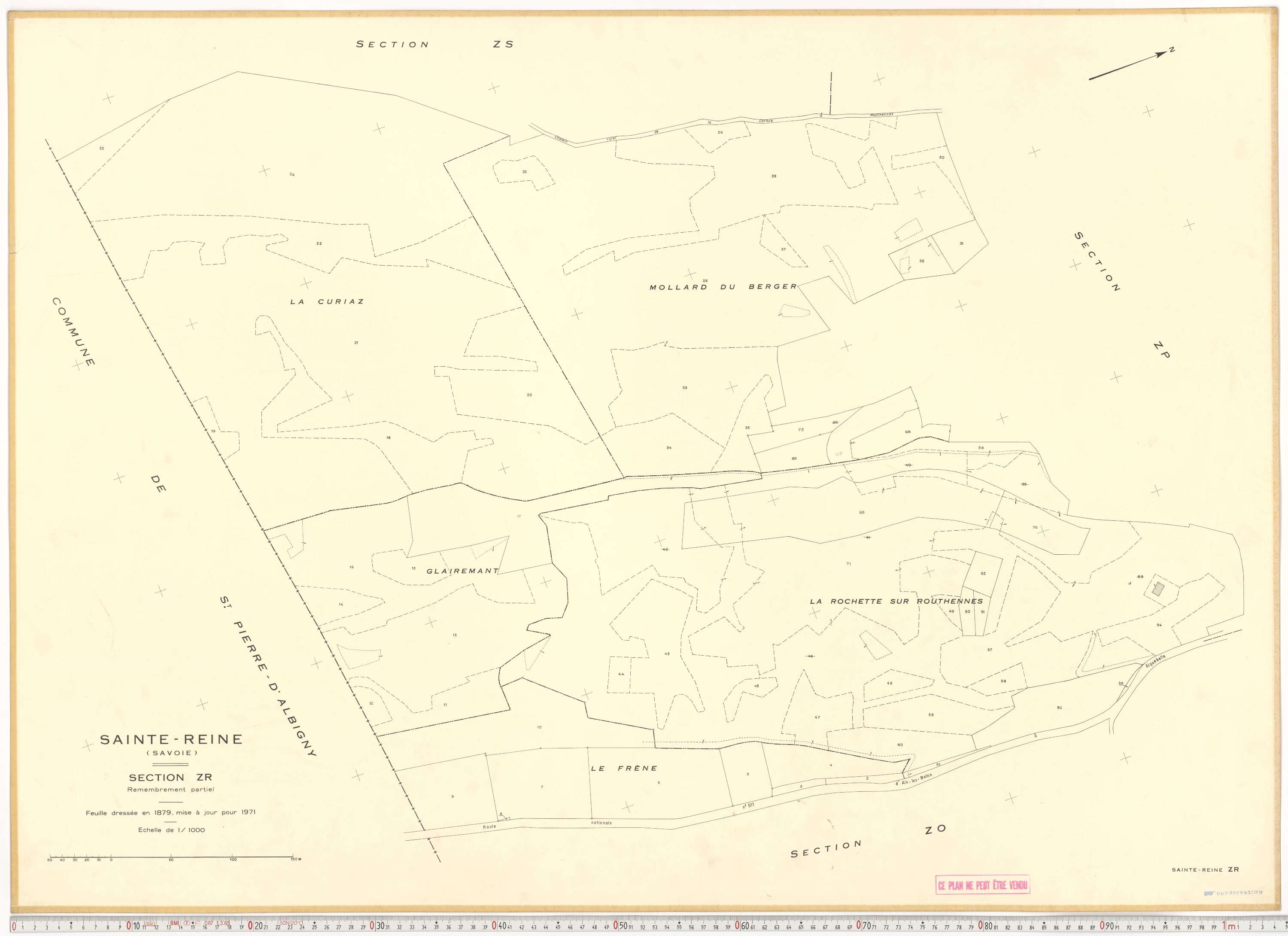 Sainte-Reine - Plans cadastraux du cadastre rénové et remembré (partiel).