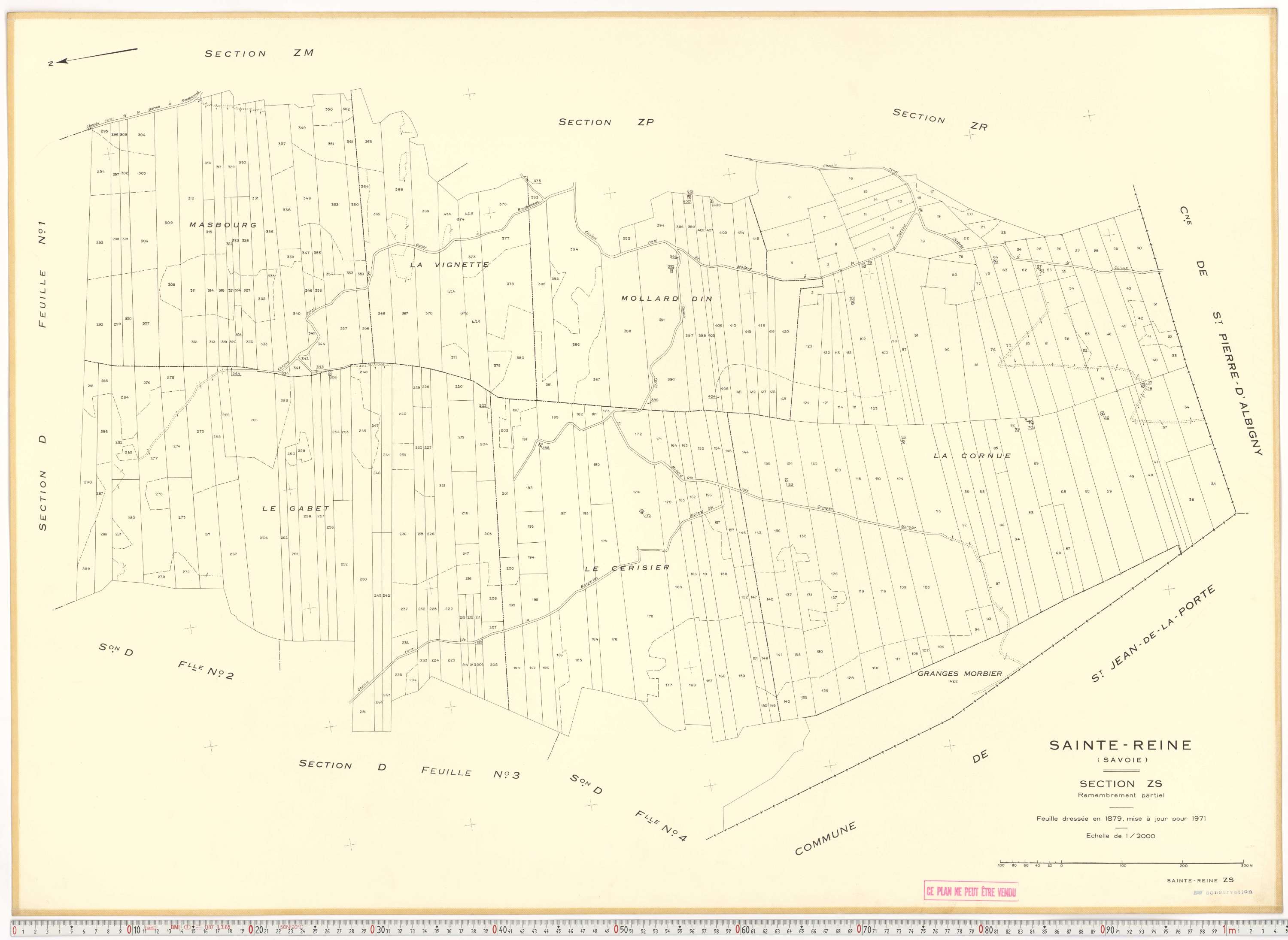Sainte-Reine - Plans cadastraux du cadastre rénové et remembré (partiel).