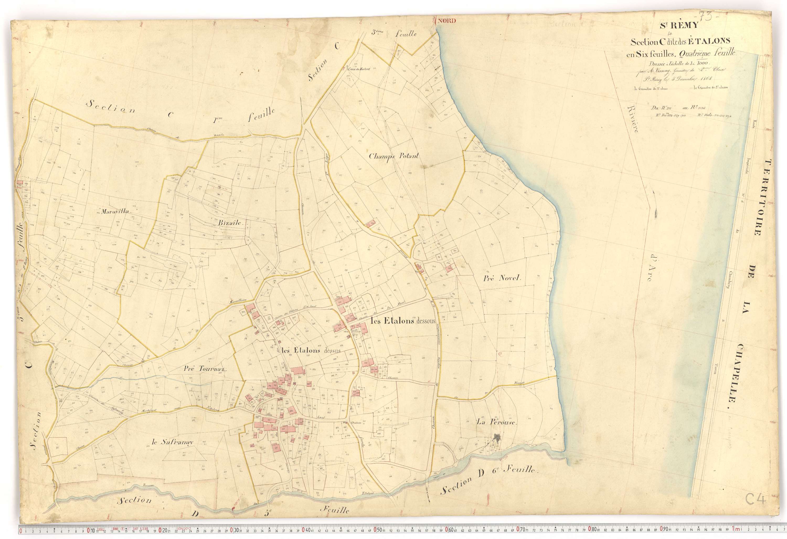 Saint-Rémy-de-Maurienne - Plans cadastraux du premier cadastre français.