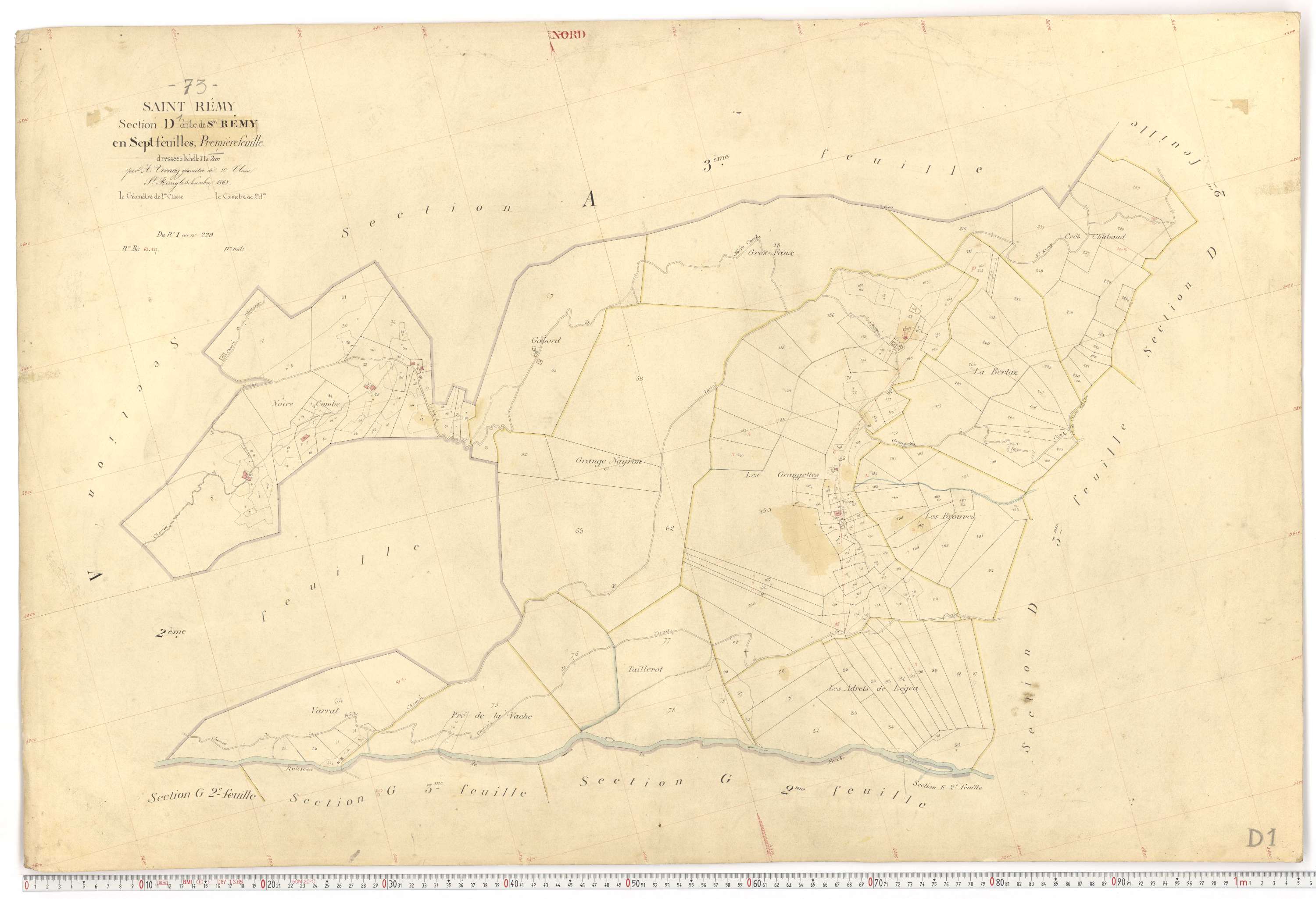 Saint-Rémy-de-Maurienne - Plans cadastraux du premier cadastre français.