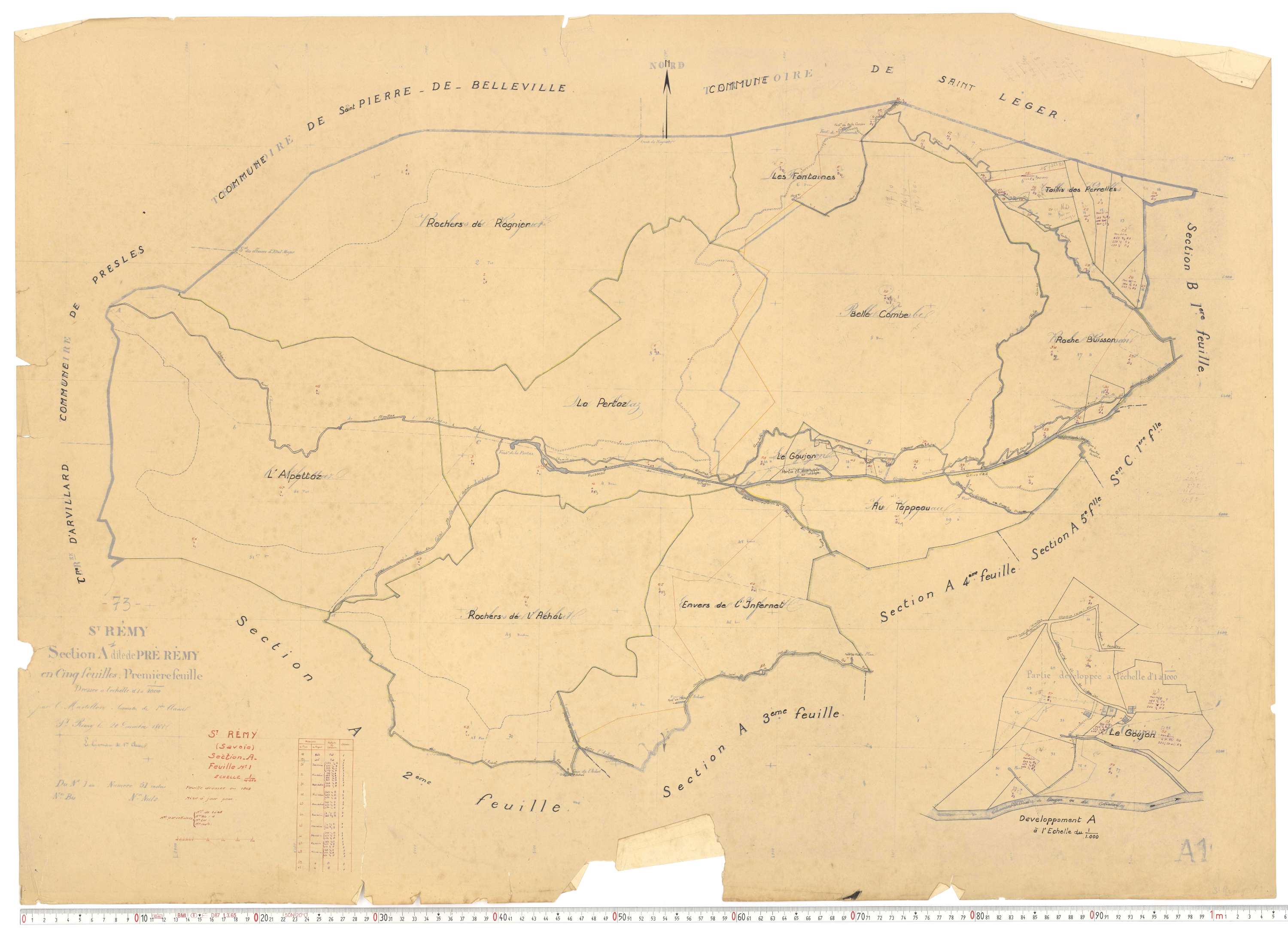 Saint-Rémy-de-Maurienne - Plans cadastraux du cadastre rénové.