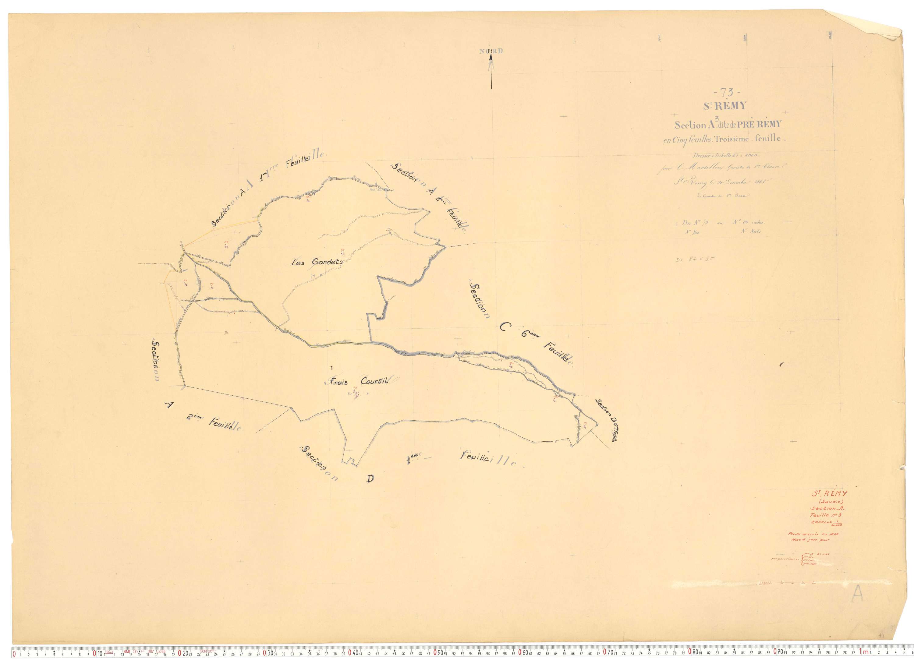 Saint-Rémy-de-Maurienne - Plans cadastraux du cadastre rénové.