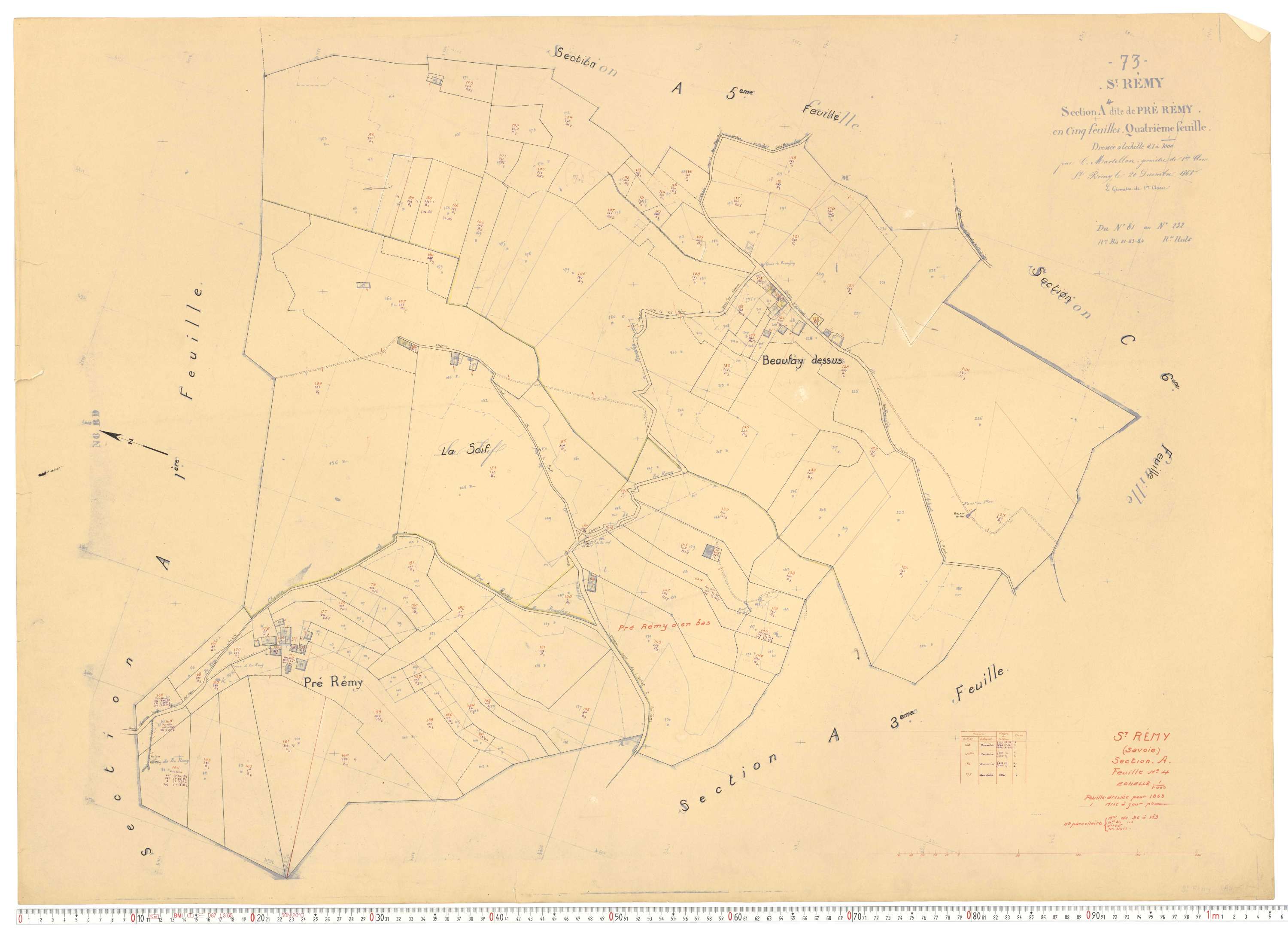 Saint-Rémy-de-Maurienne - Plans cadastraux du cadastre rénové.