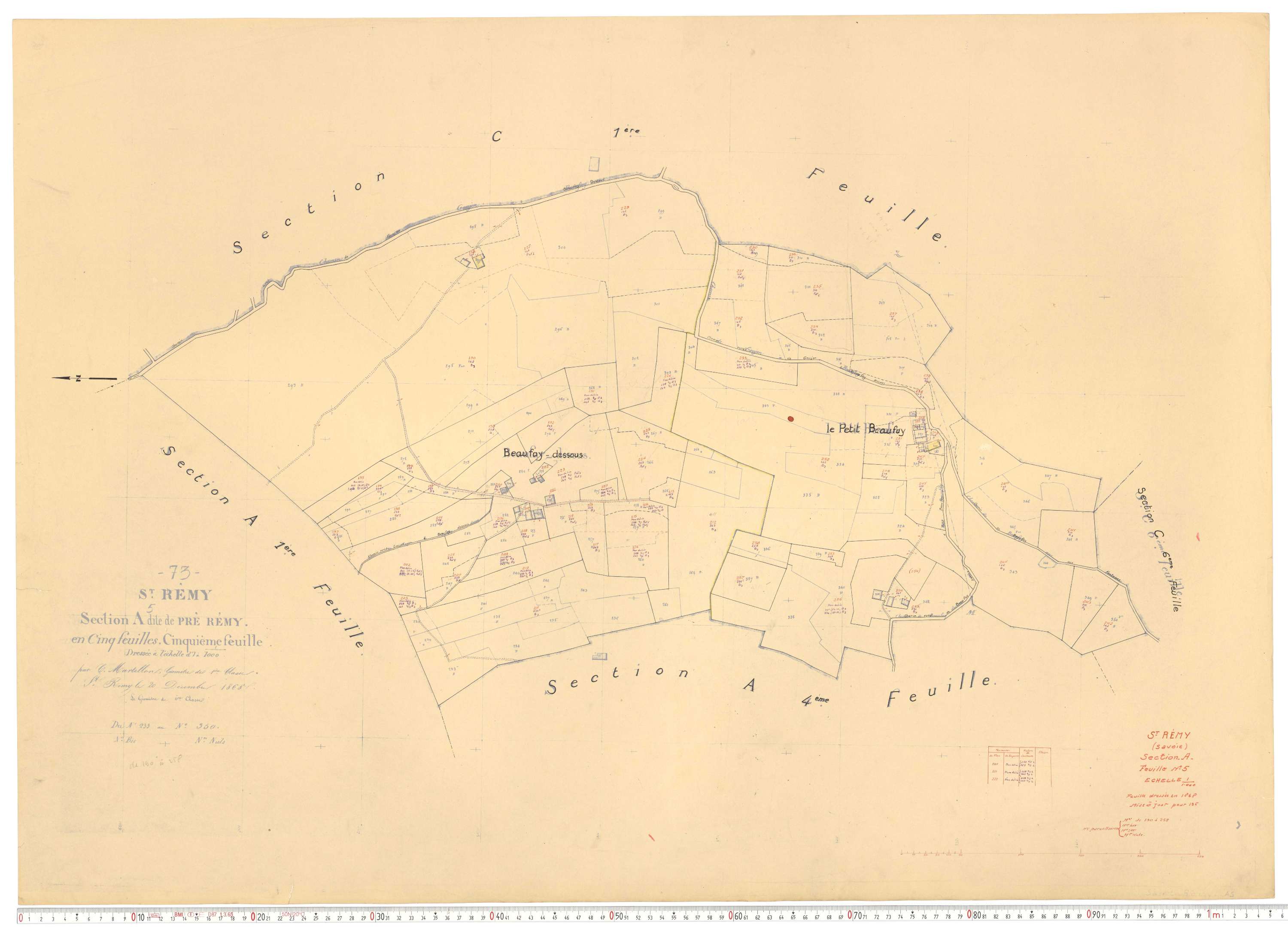 Saint-Rémy-de-Maurienne - Plans cadastraux du cadastre rénové.