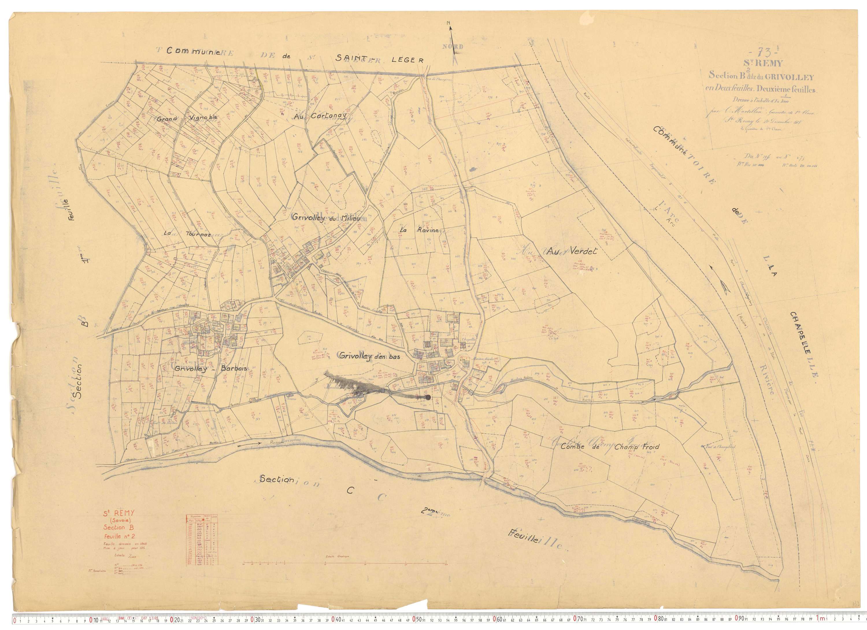 Saint-Rémy-de-Maurienne - Plans cadastraux du cadastre rénové.
