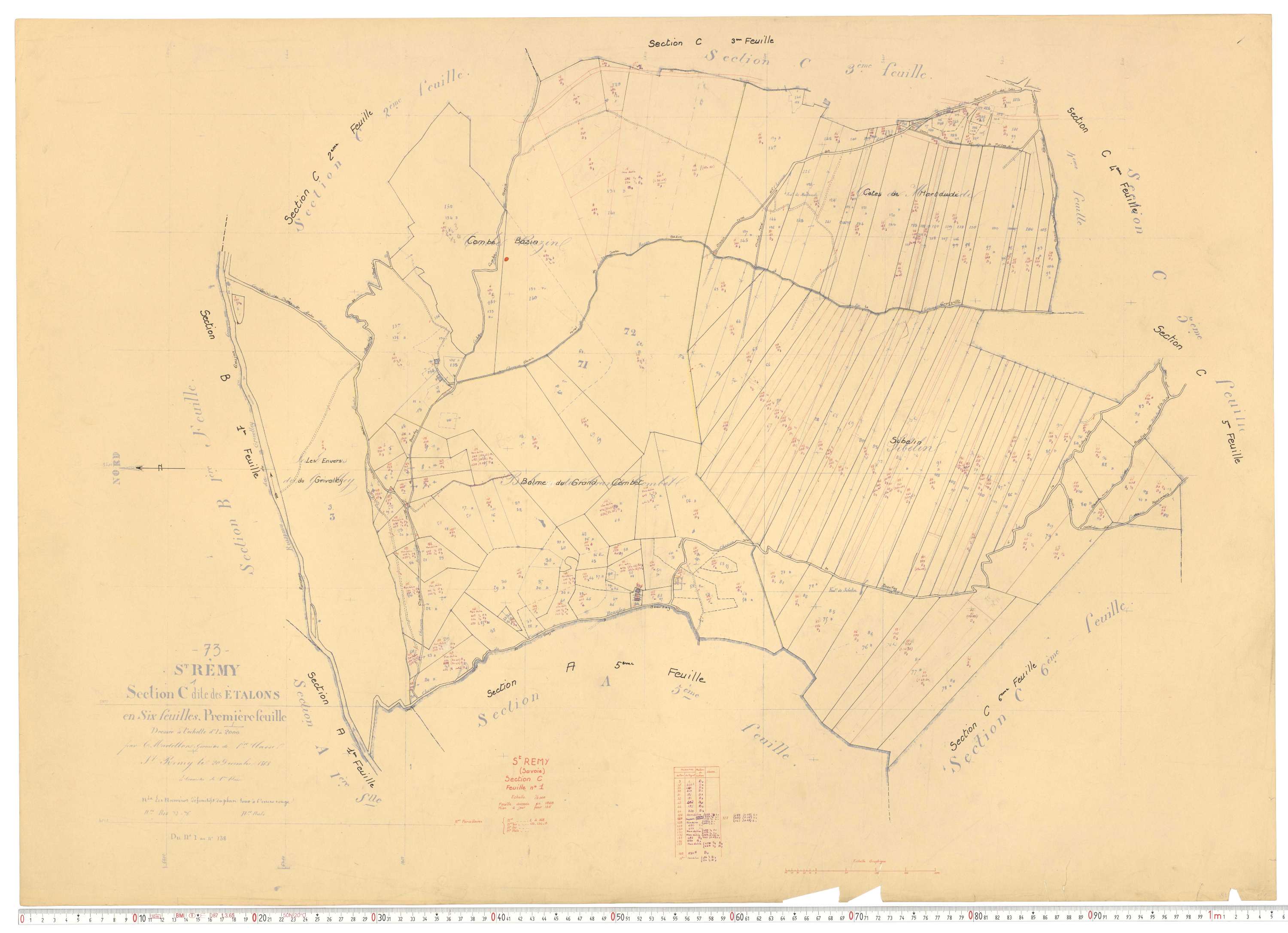 Saint-Rémy-de-Maurienne - Plans cadastraux du cadastre rénové.