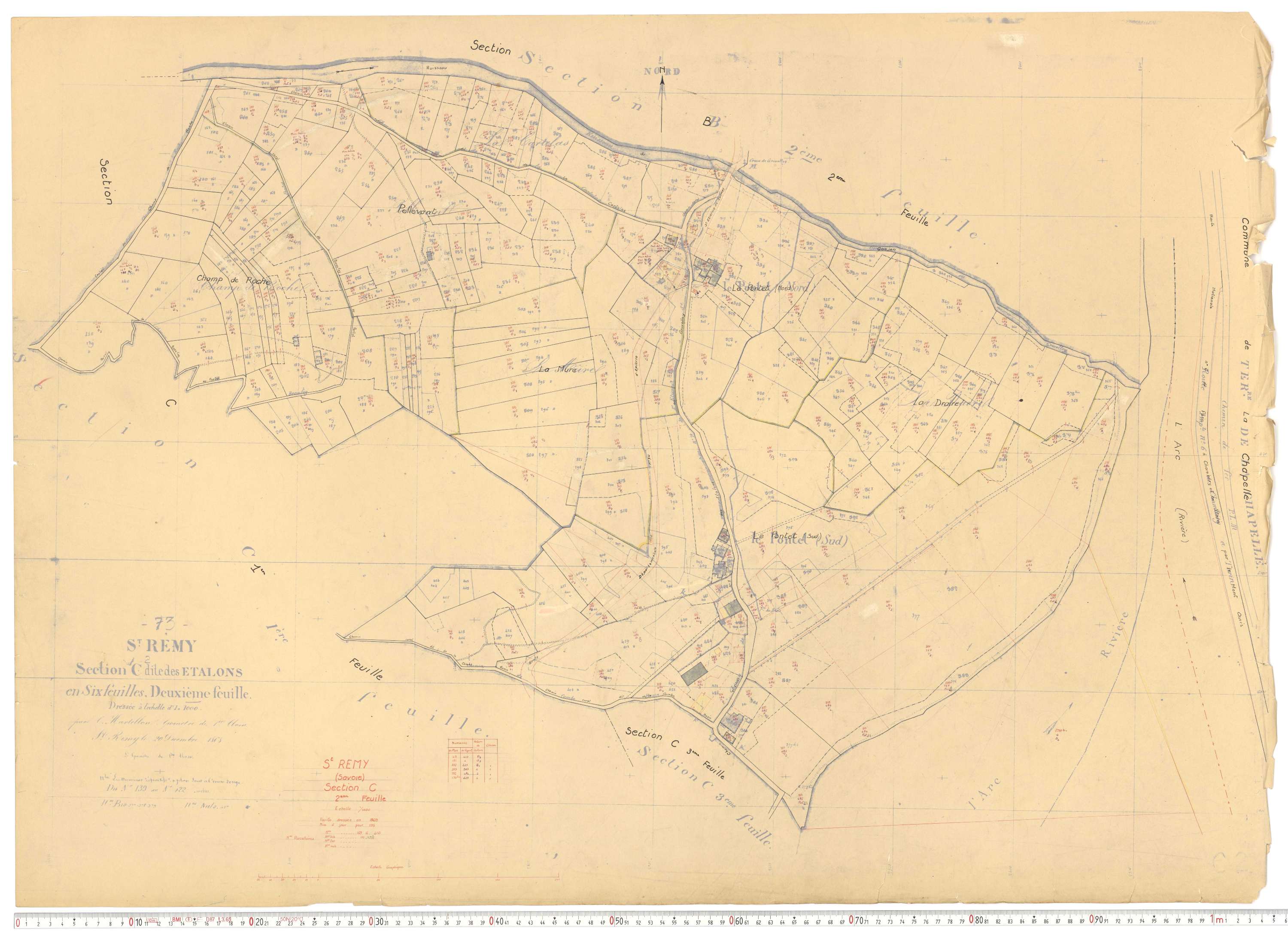 Saint-Rémy-de-Maurienne - Plans cadastraux du cadastre rénové.