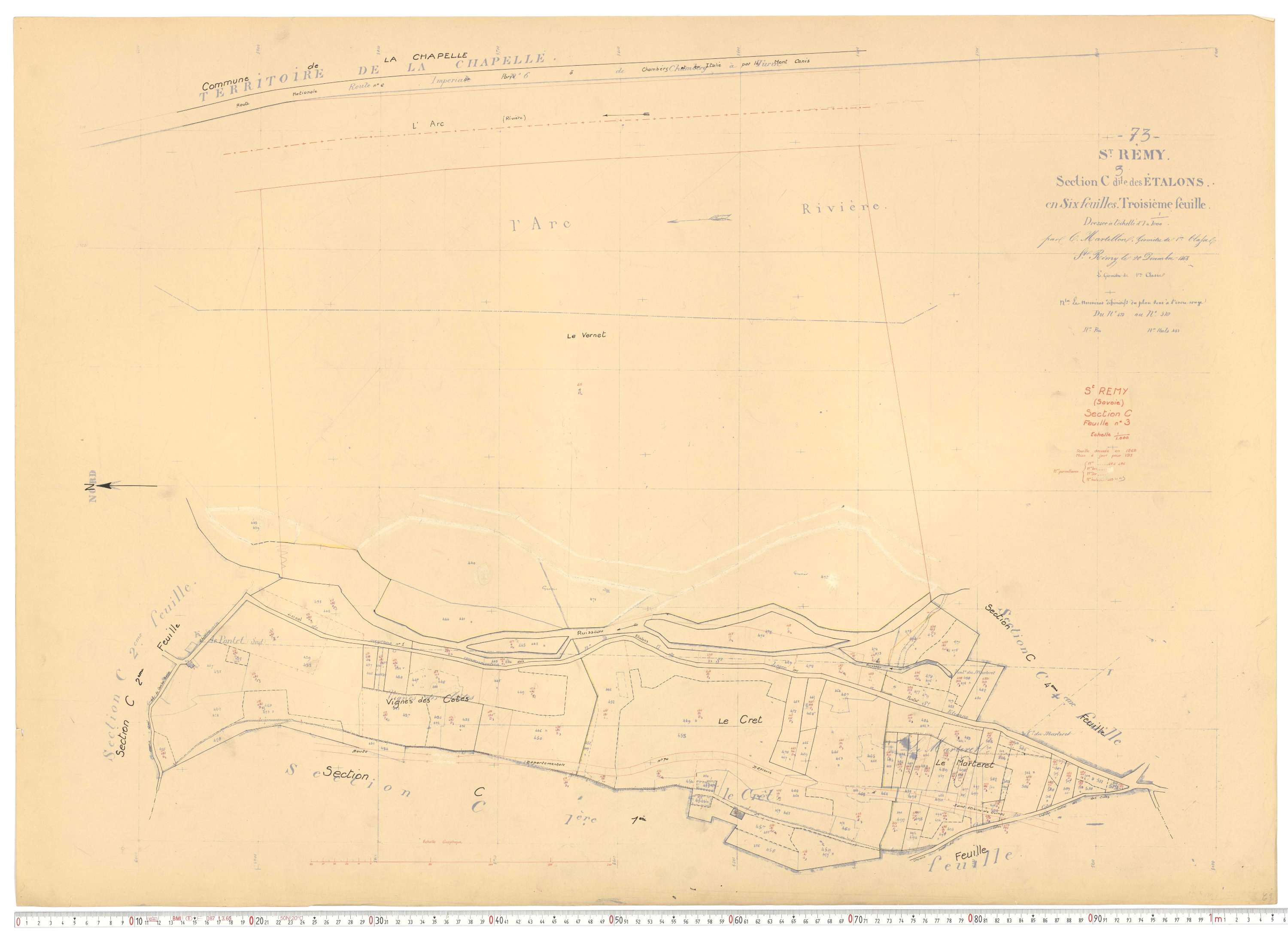 Saint-Rémy-de-Maurienne - Plans cadastraux du cadastre rénové.