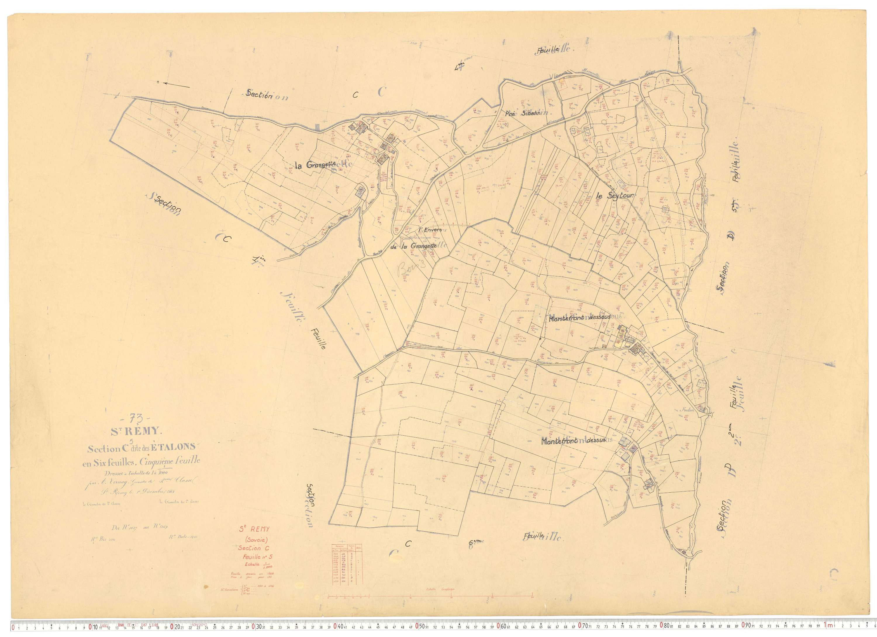 Saint-Rémy-de-Maurienne - Plans cadastraux du cadastre rénové.