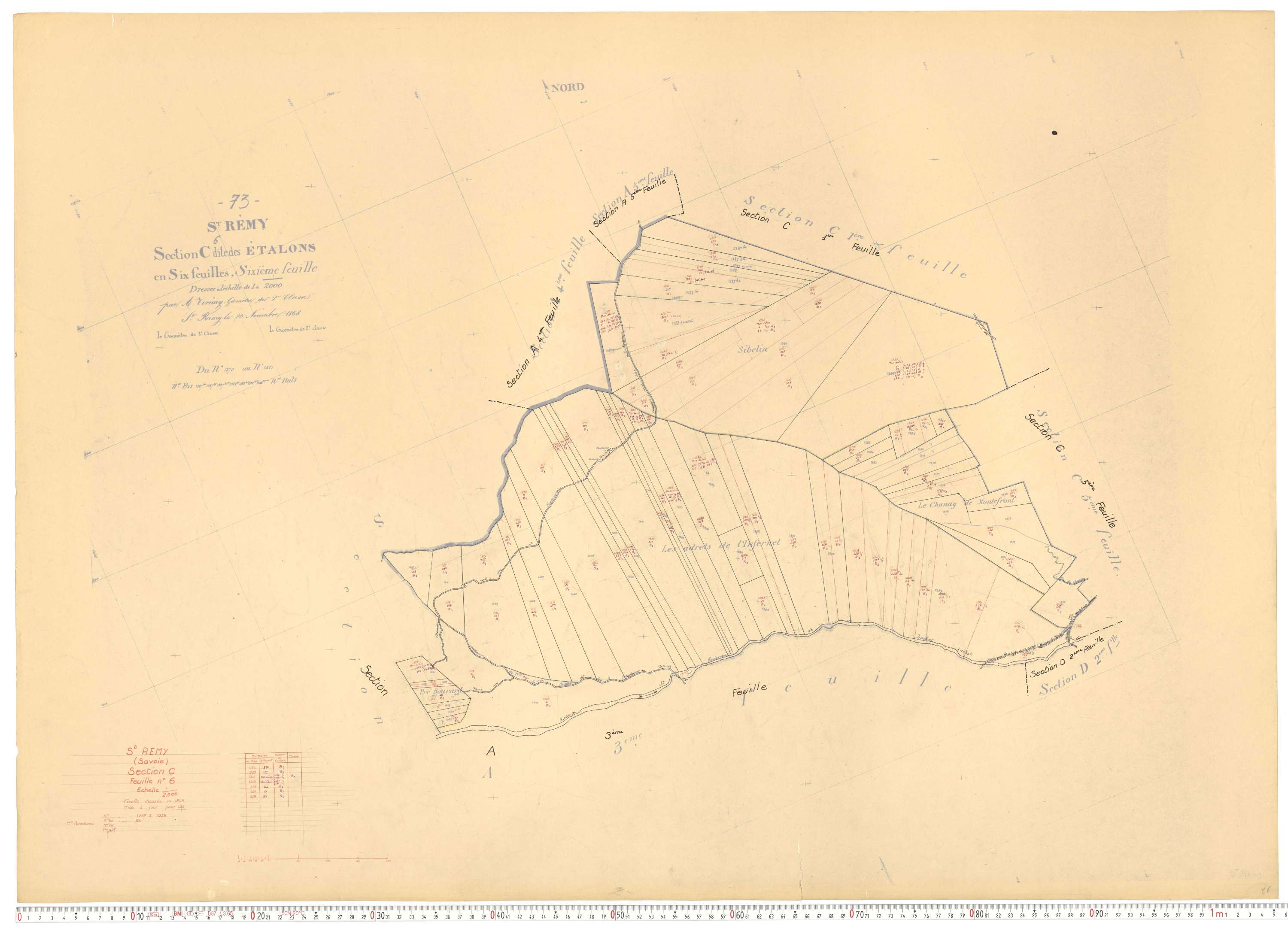 Saint-Rémy-de-Maurienne - Plans cadastraux du cadastre rénové.