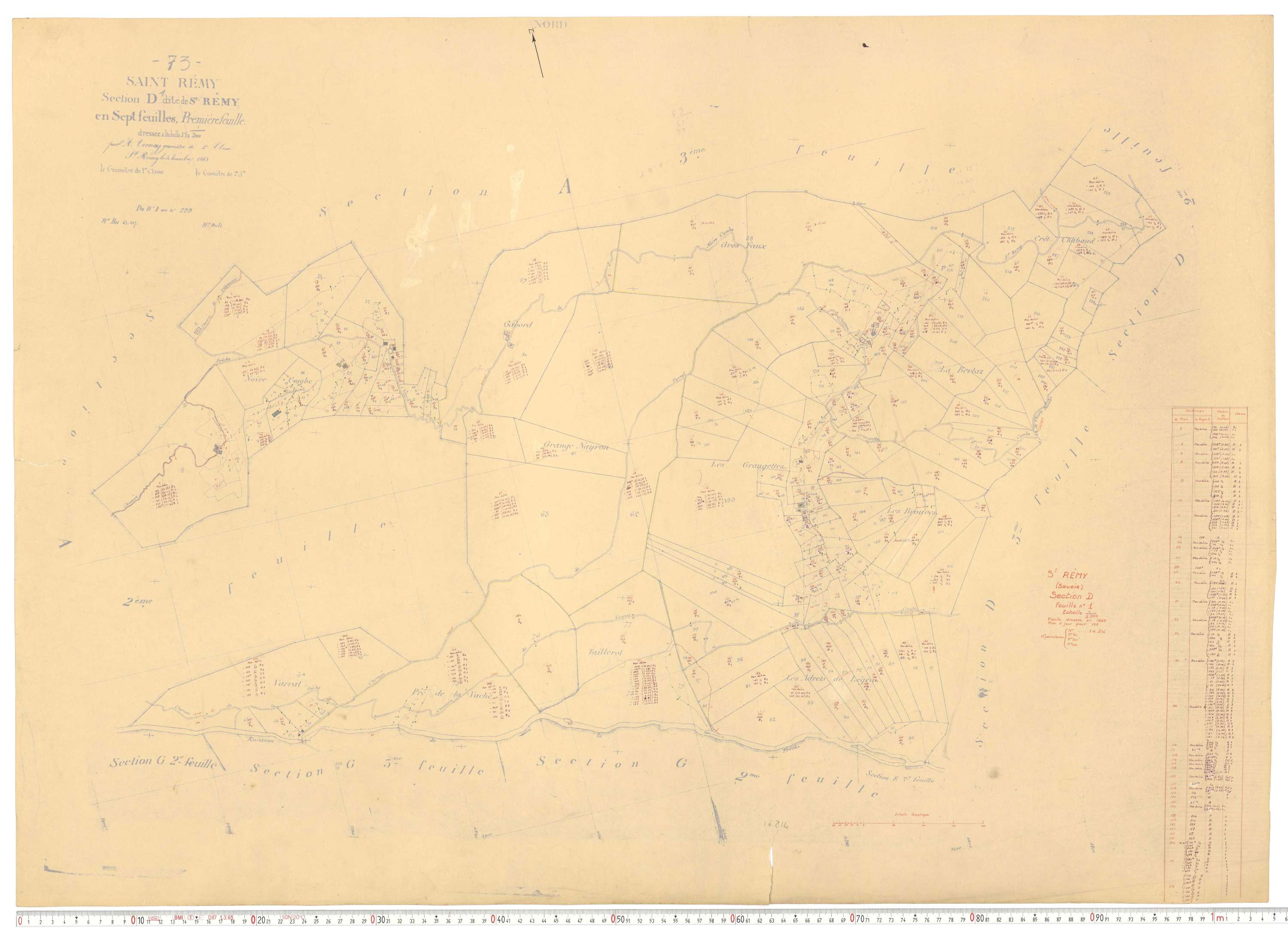 Saint-Rémy-de-Maurienne - Plans cadastraux du cadastre rénové.