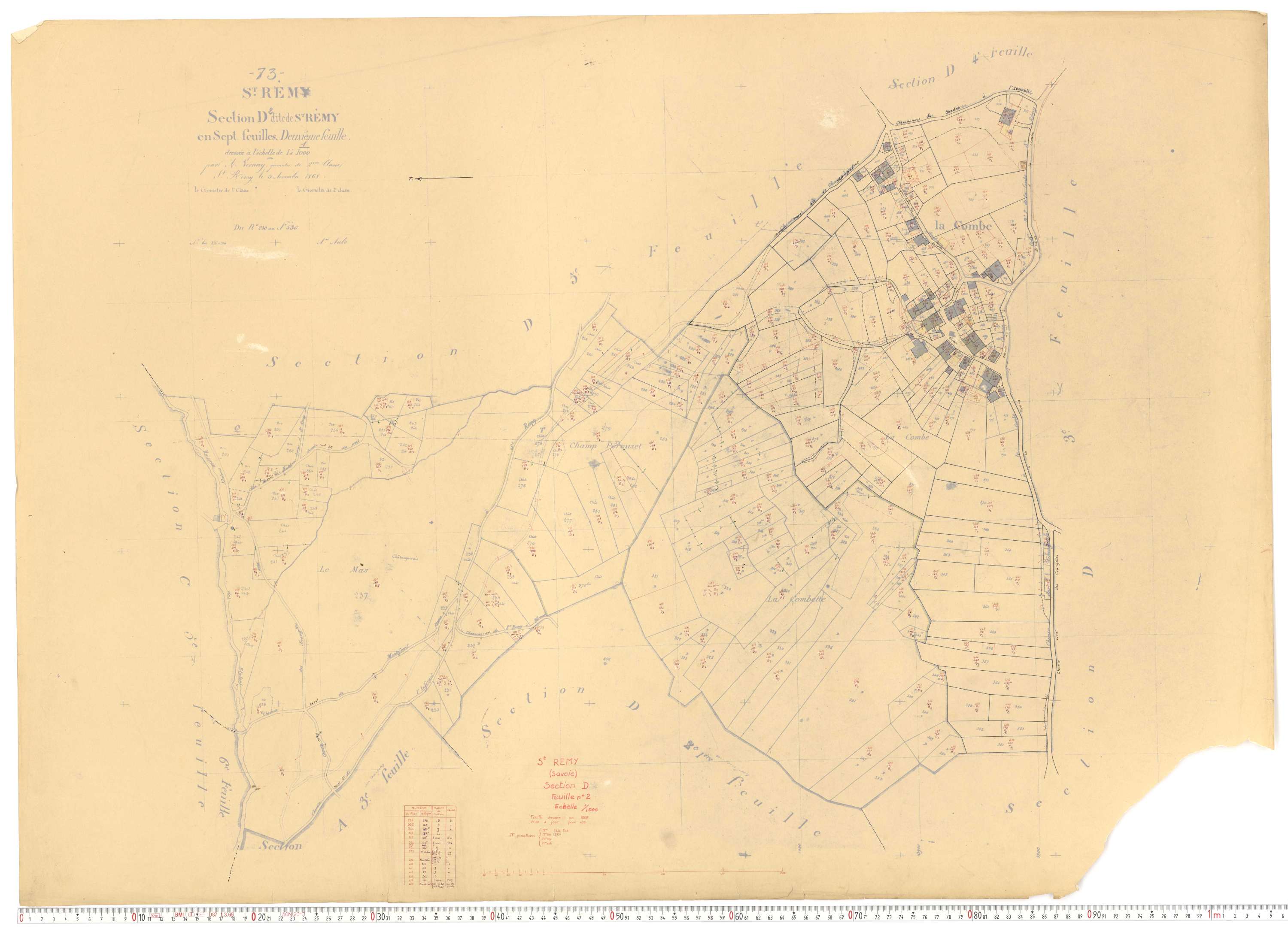 Saint-Rémy-de-Maurienne - Plans cadastraux du cadastre rénové.