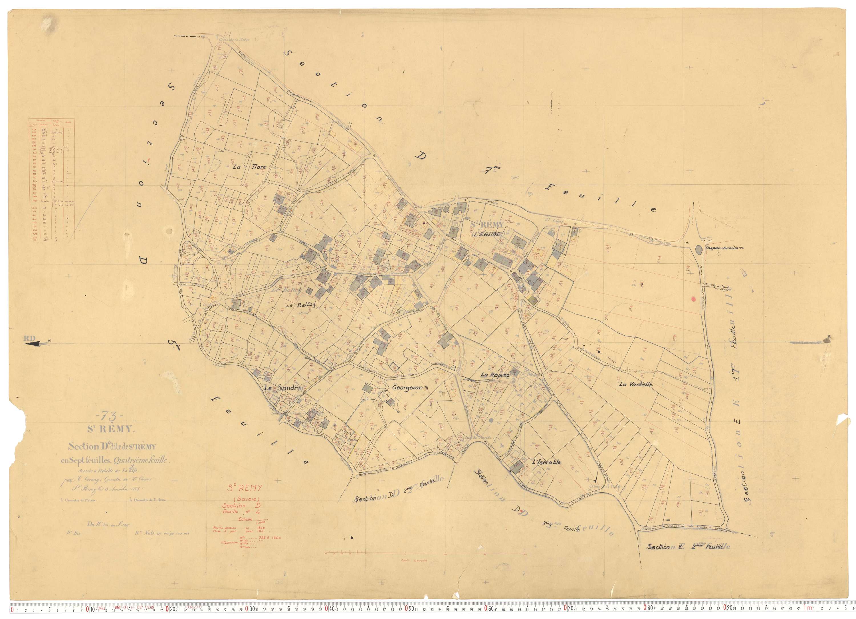 Saint-Rémy-de-Maurienne - Plans cadastraux du cadastre rénové.