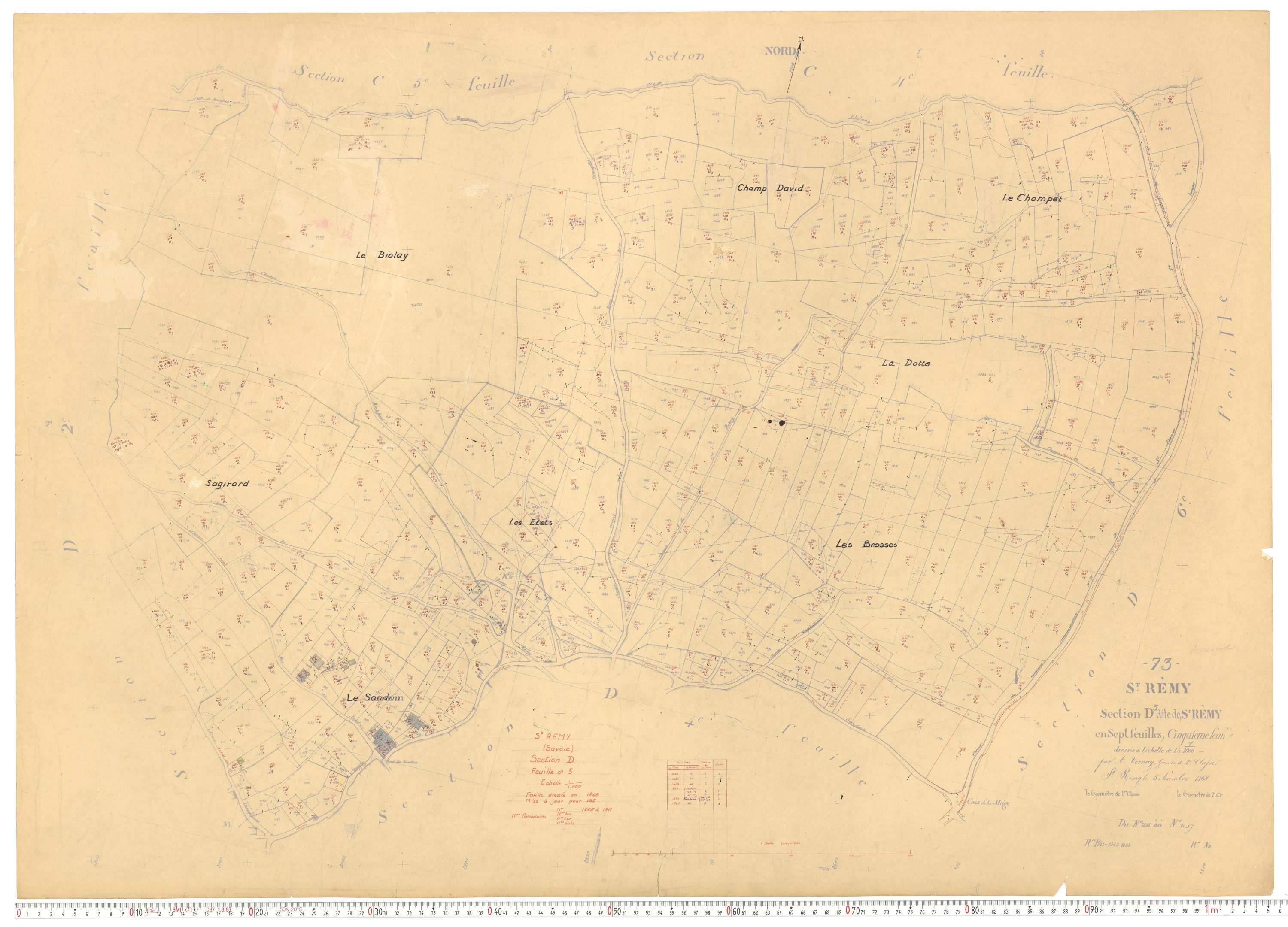 Saint-Rémy-de-Maurienne - Plans cadastraux du cadastre rénové.