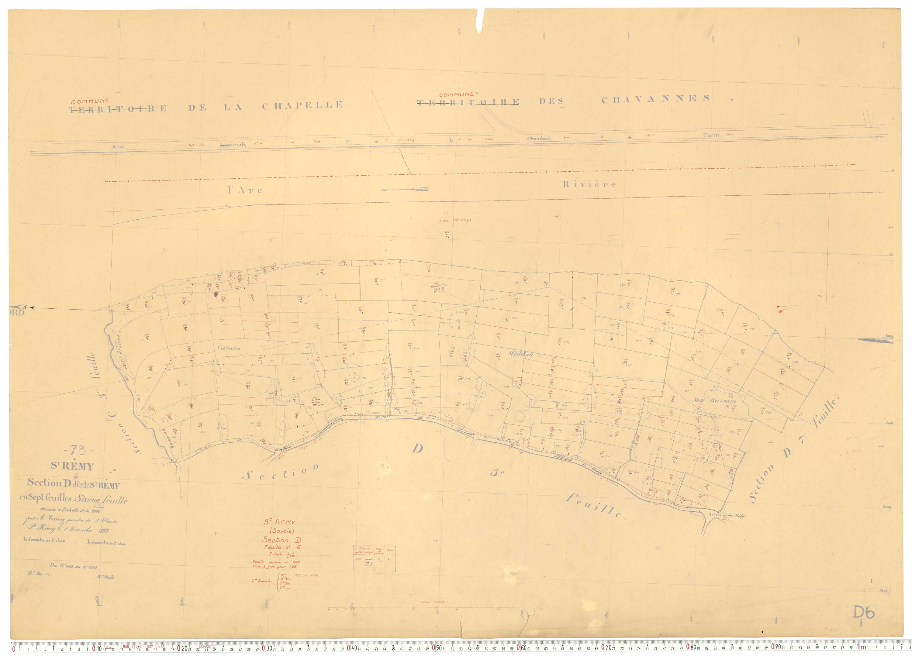 Saint-Rémy-de-Maurienne - Plans cadastraux du cadastre rénové.