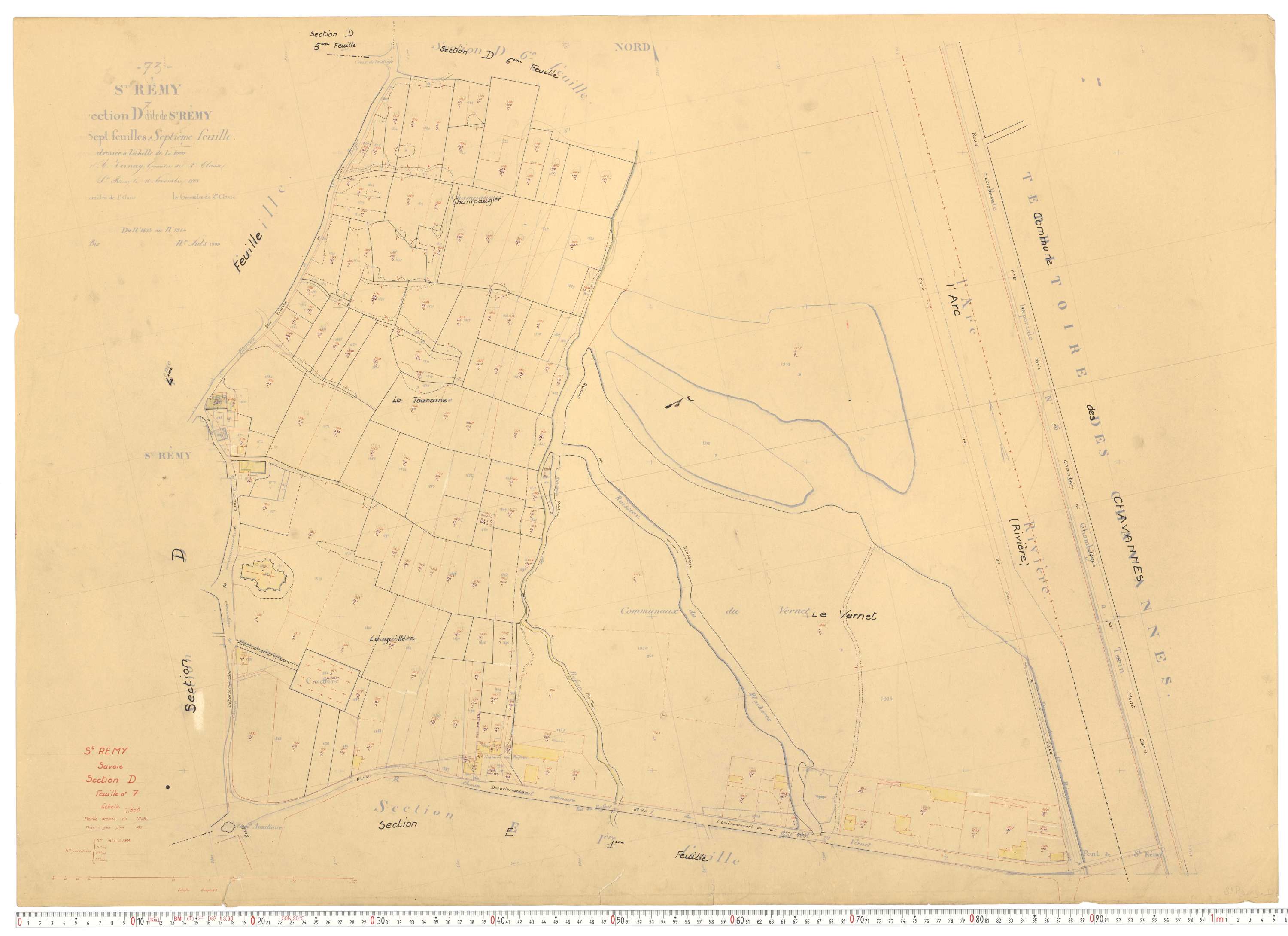 Saint-Rémy-de-Maurienne - Plans cadastraux du cadastre rénové.