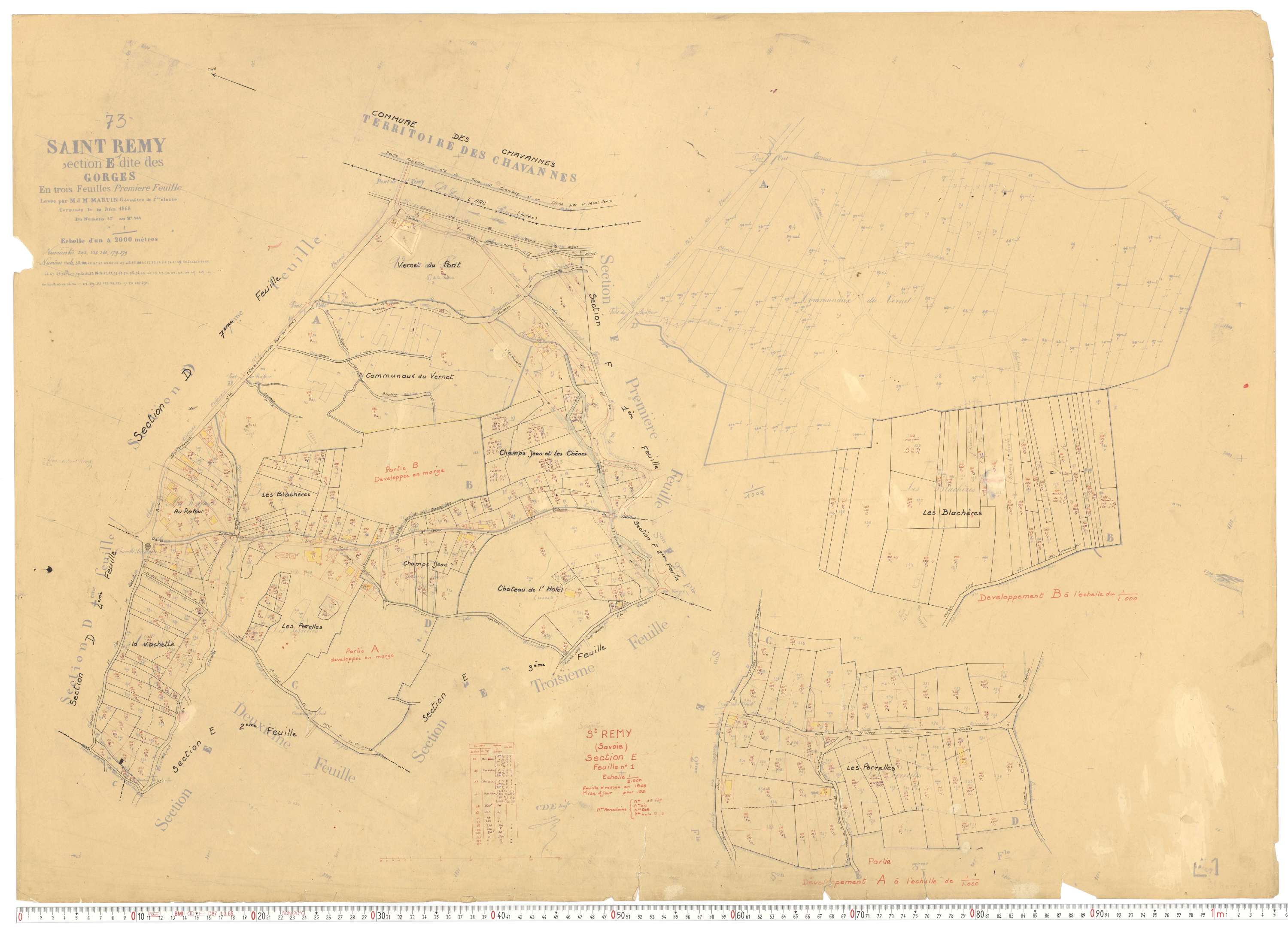 Saint-Rémy-de-Maurienne - Plans cadastraux du cadastre rénové.