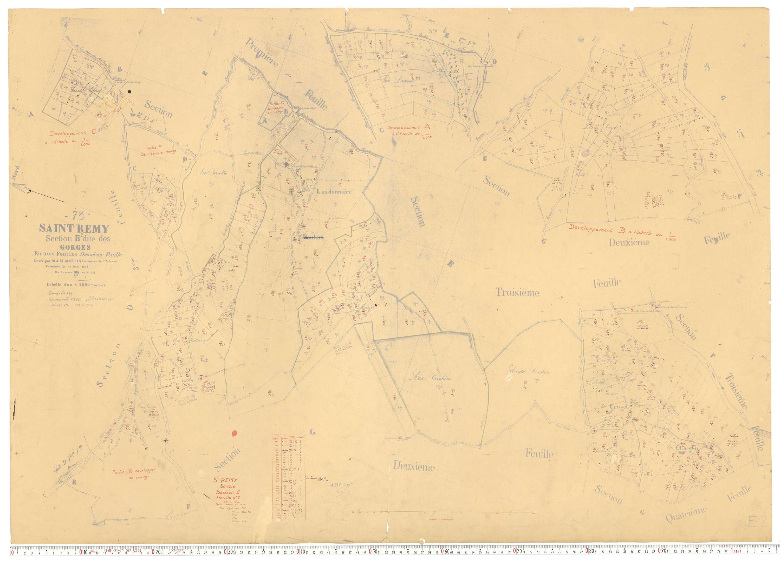 Saint-Rémy-de-Maurienne - Plans cadastraux du cadastre rénové.