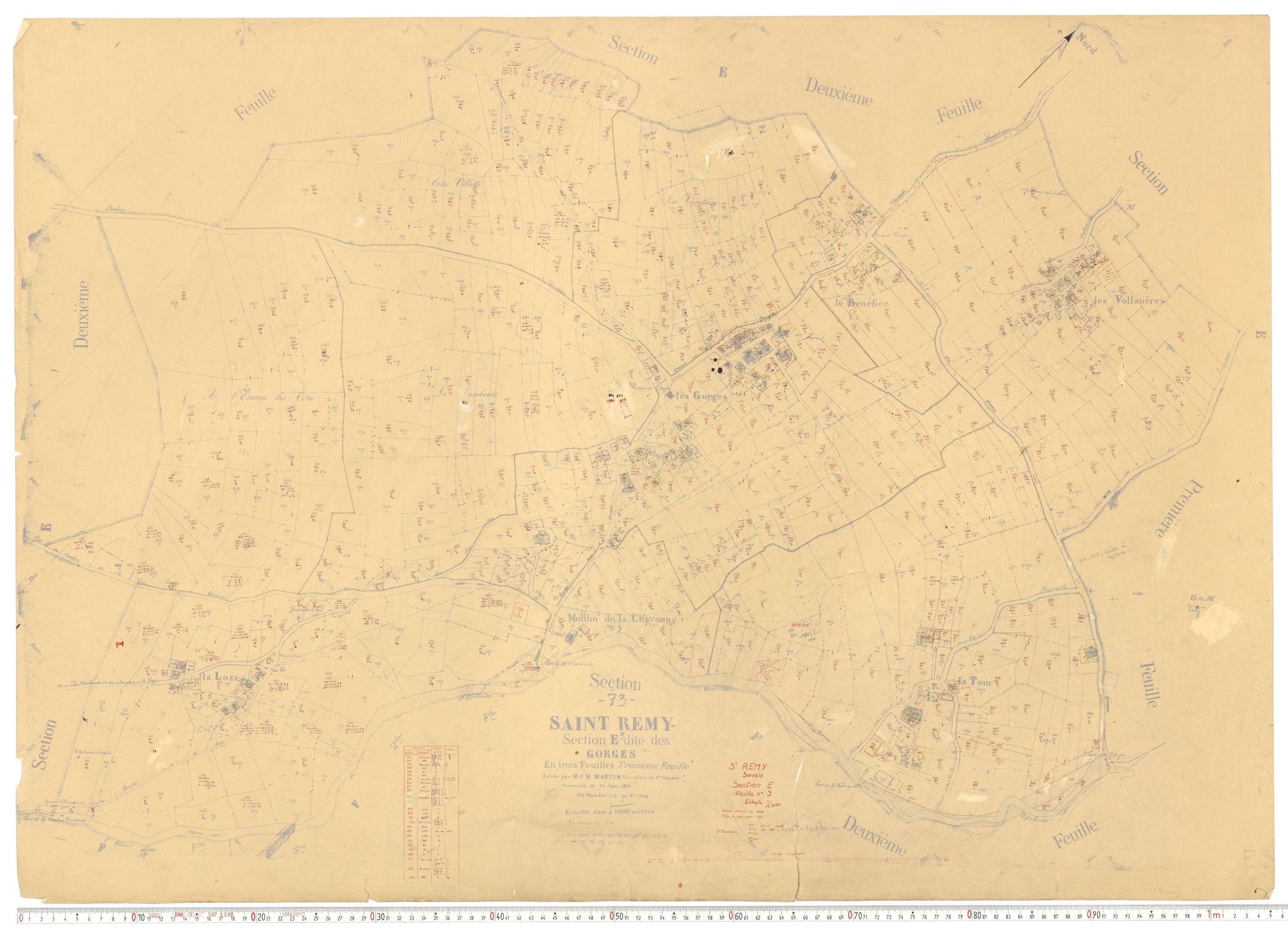 Saint-Rémy-de-Maurienne - Plans cadastraux du cadastre rénové.