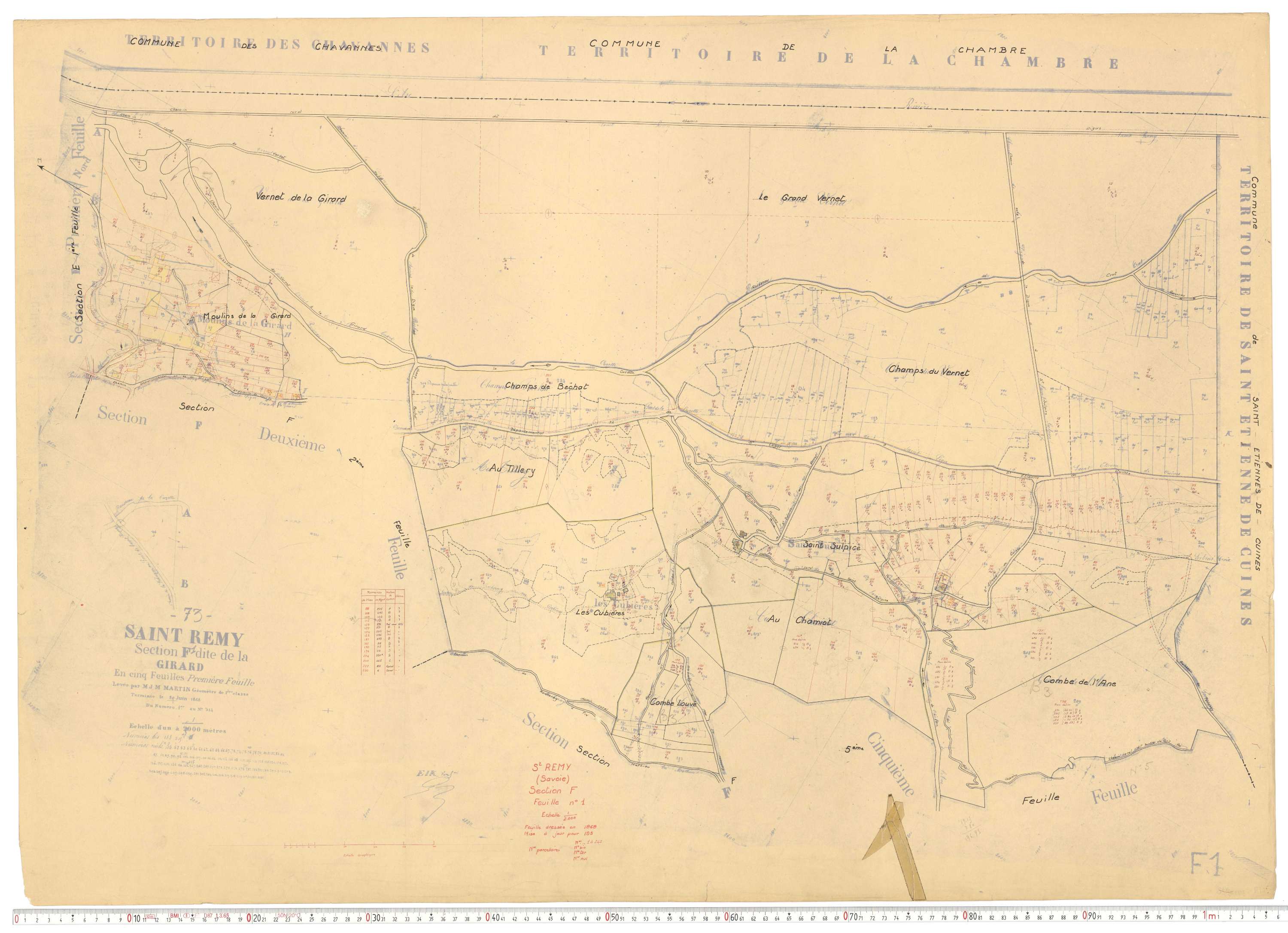 Saint-Rémy-de-Maurienne - Plans cadastraux du cadastre rénové.