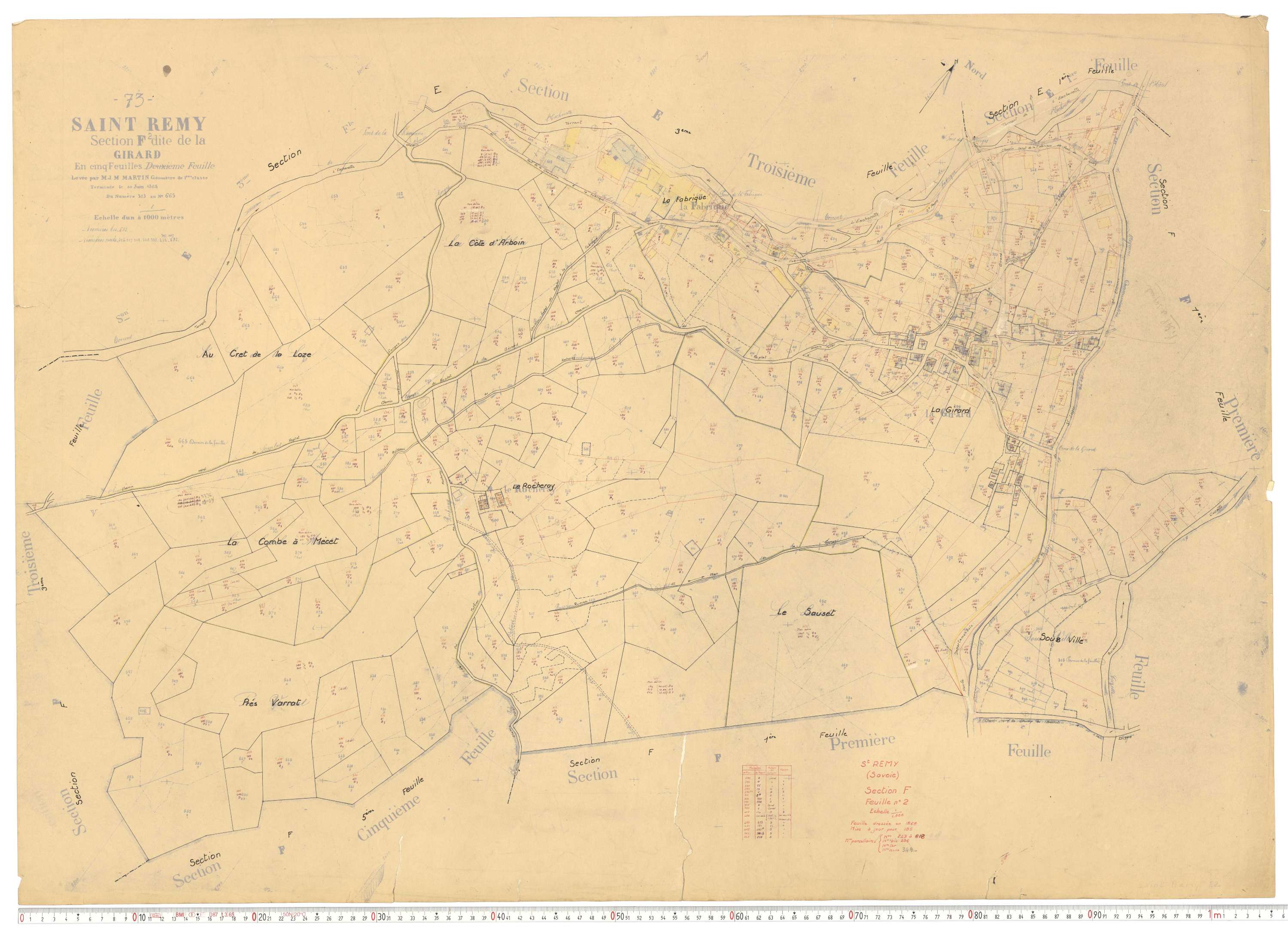 Saint-Rémy-de-Maurienne - Plans cadastraux du cadastre rénové.